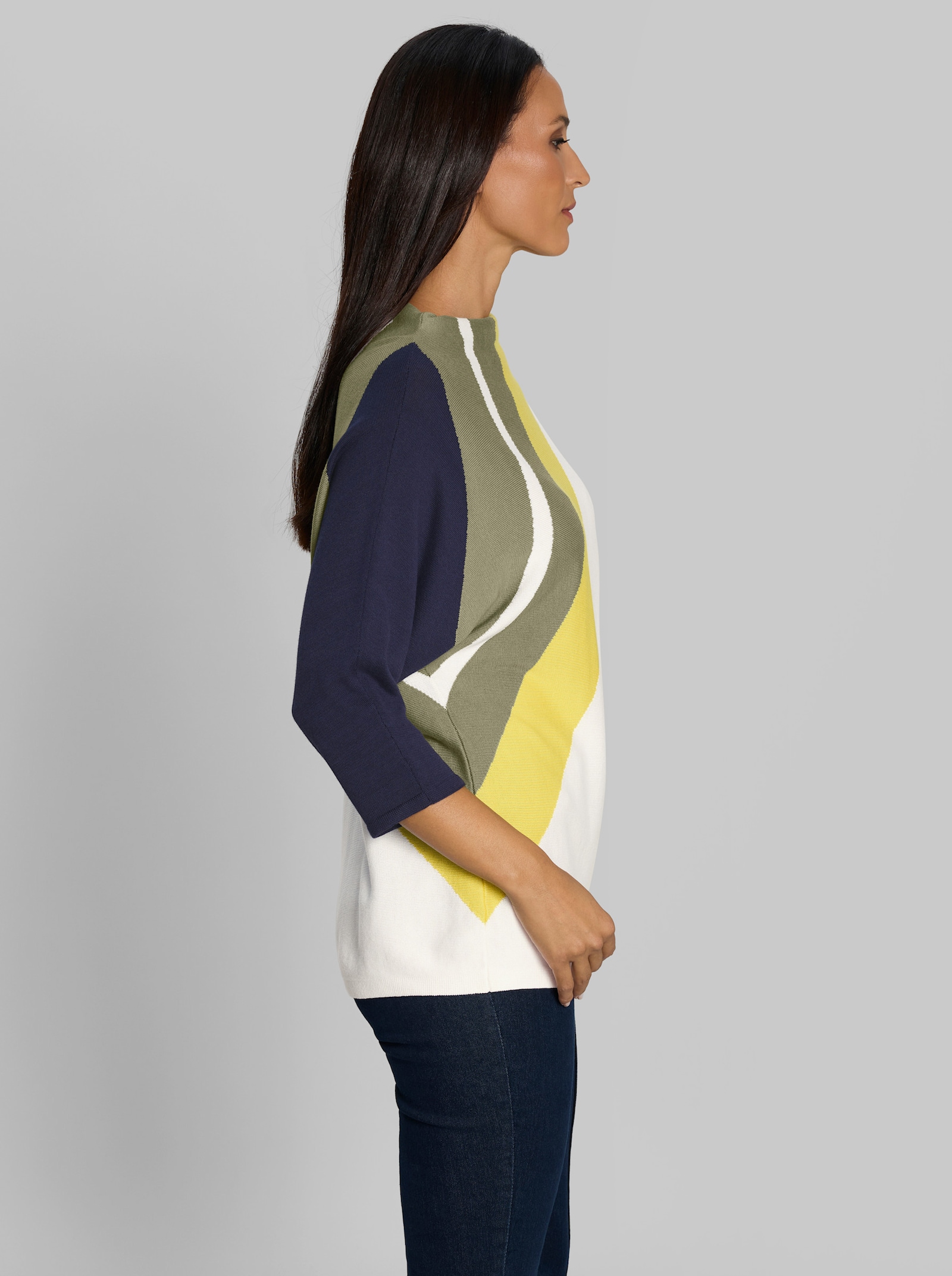 heine 3/4-Arm-Pullover mit Streifen-Dessin - ecru