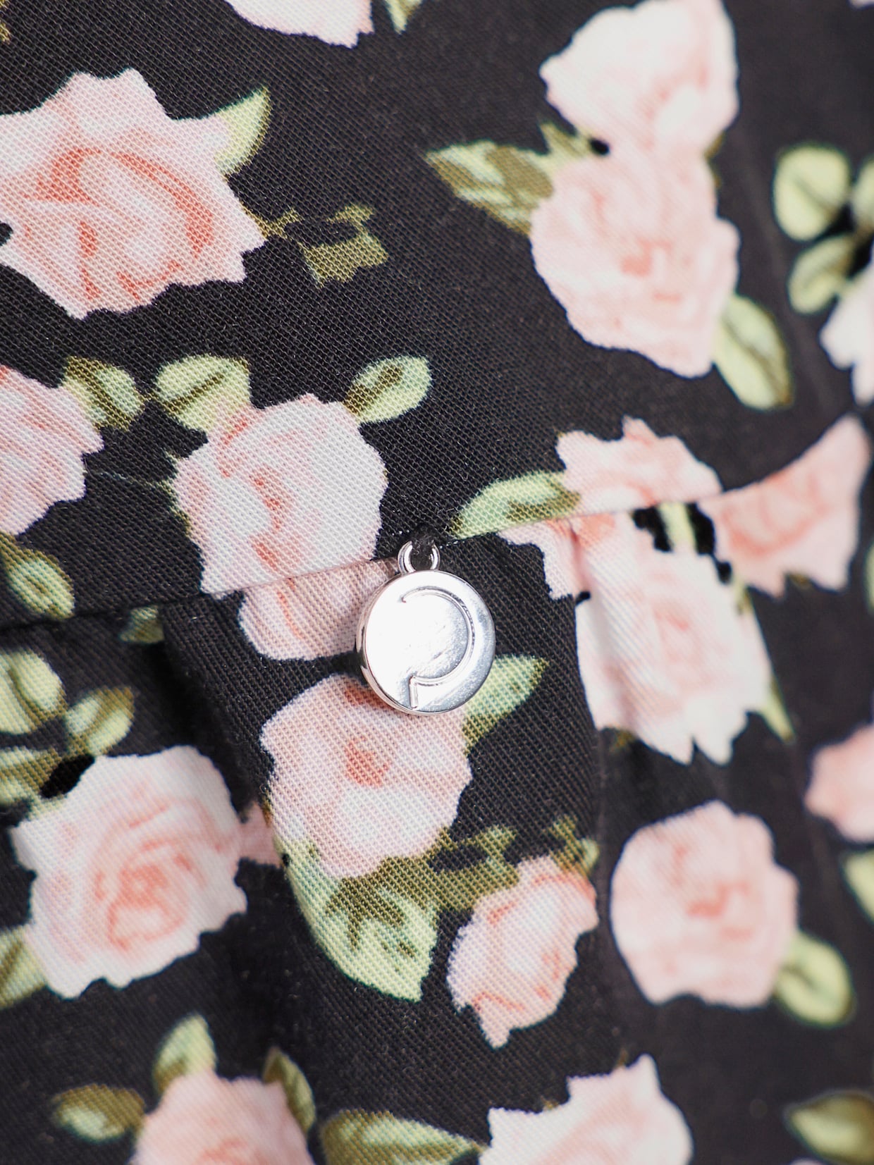 CREATION L PREMIUM Robe évasée - noir-rose clair imprimé