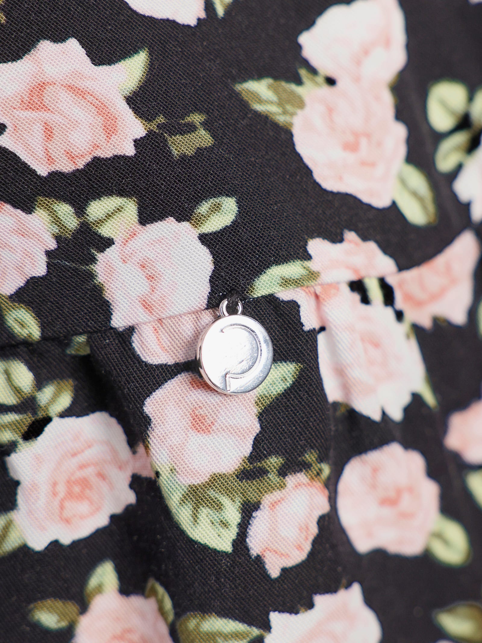 CREATION L PREMIUM A-Linien-Kleid im brillanten Digitaldruck - schwarz-hellrosé-bedruckt