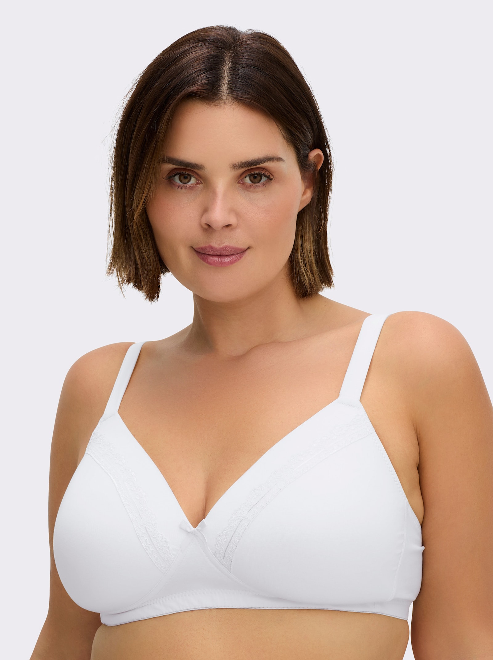 wäschepur Schalen-BH ohne Bügel mit vorgeformten Cups - weiß + champagner