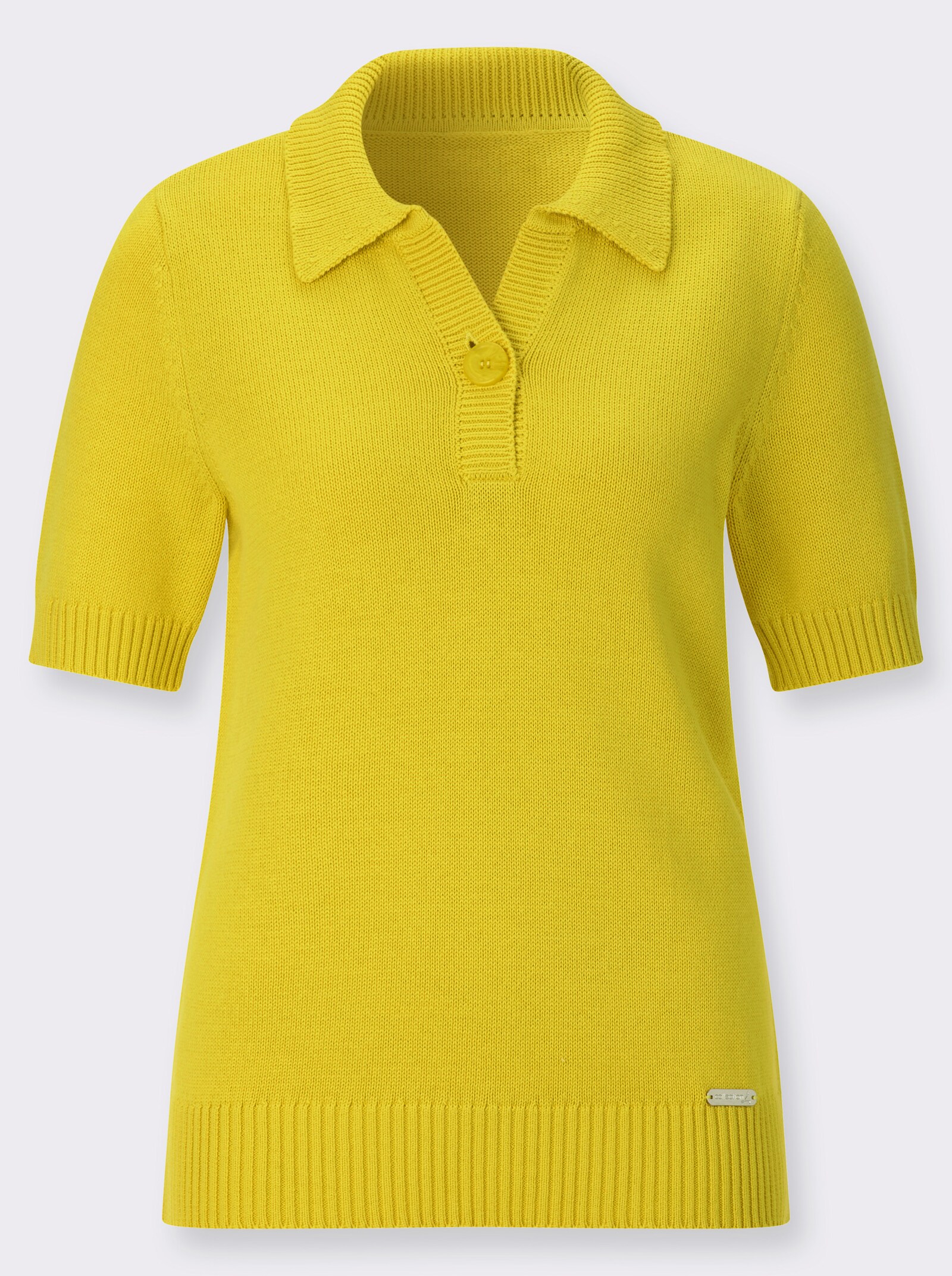 Polopullover mit Rippabschlüssen - limone