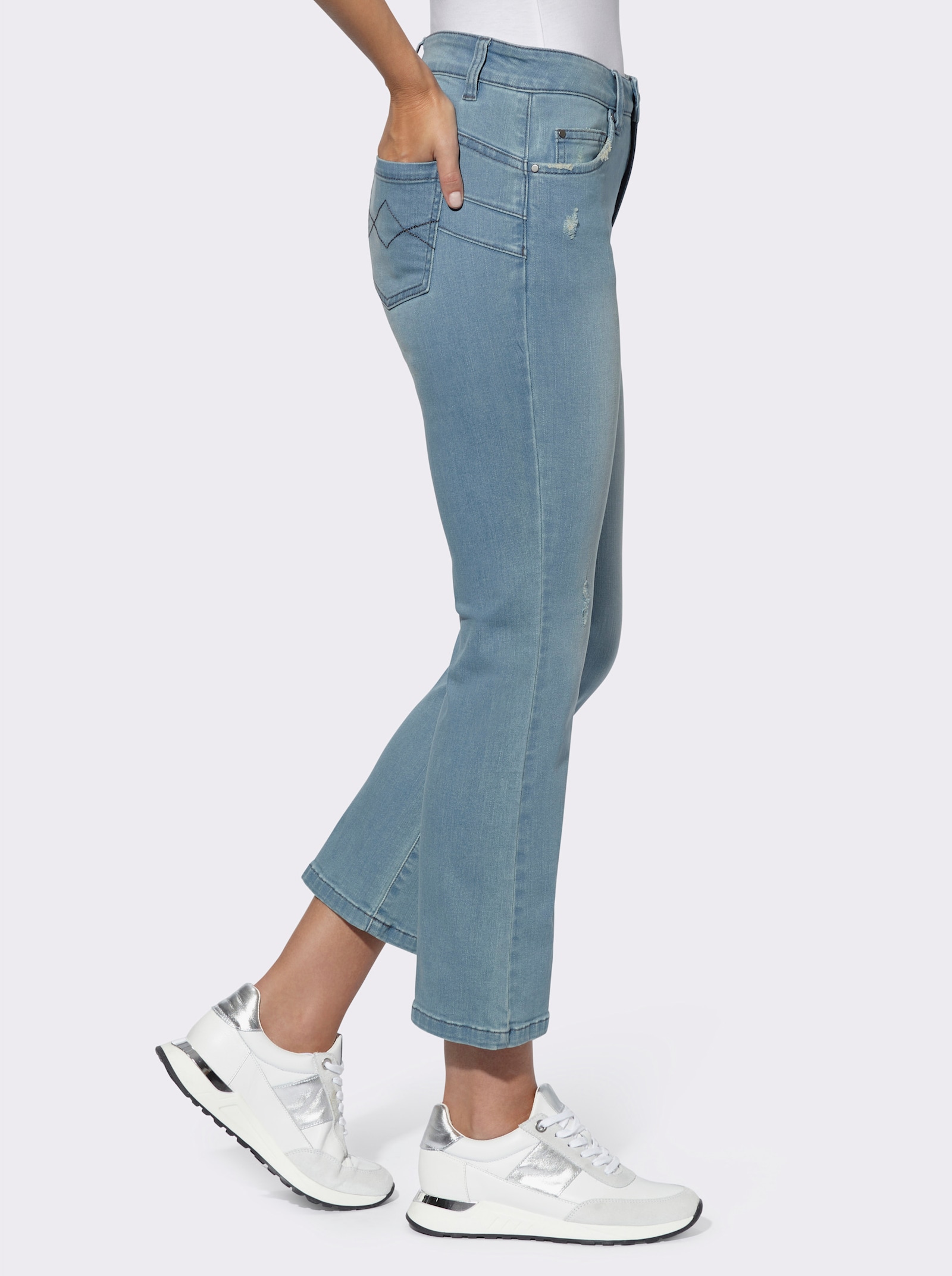 heine 7/8-Jeans mit Destroyed-Effekt - blue-bleached