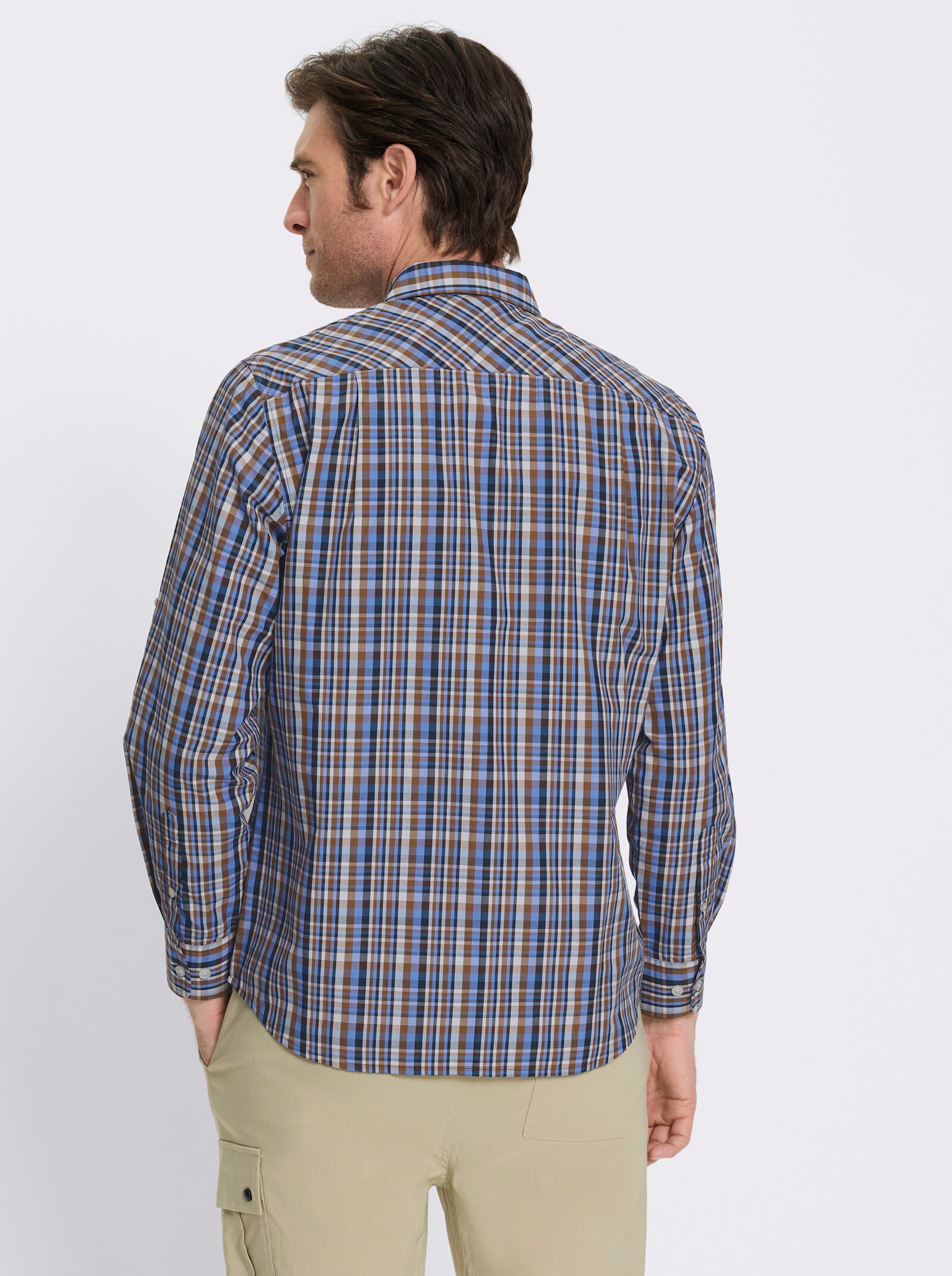 Catamaran Sports Funktionshemd mit regulierbarer Ärmellänge - cognac-kariert