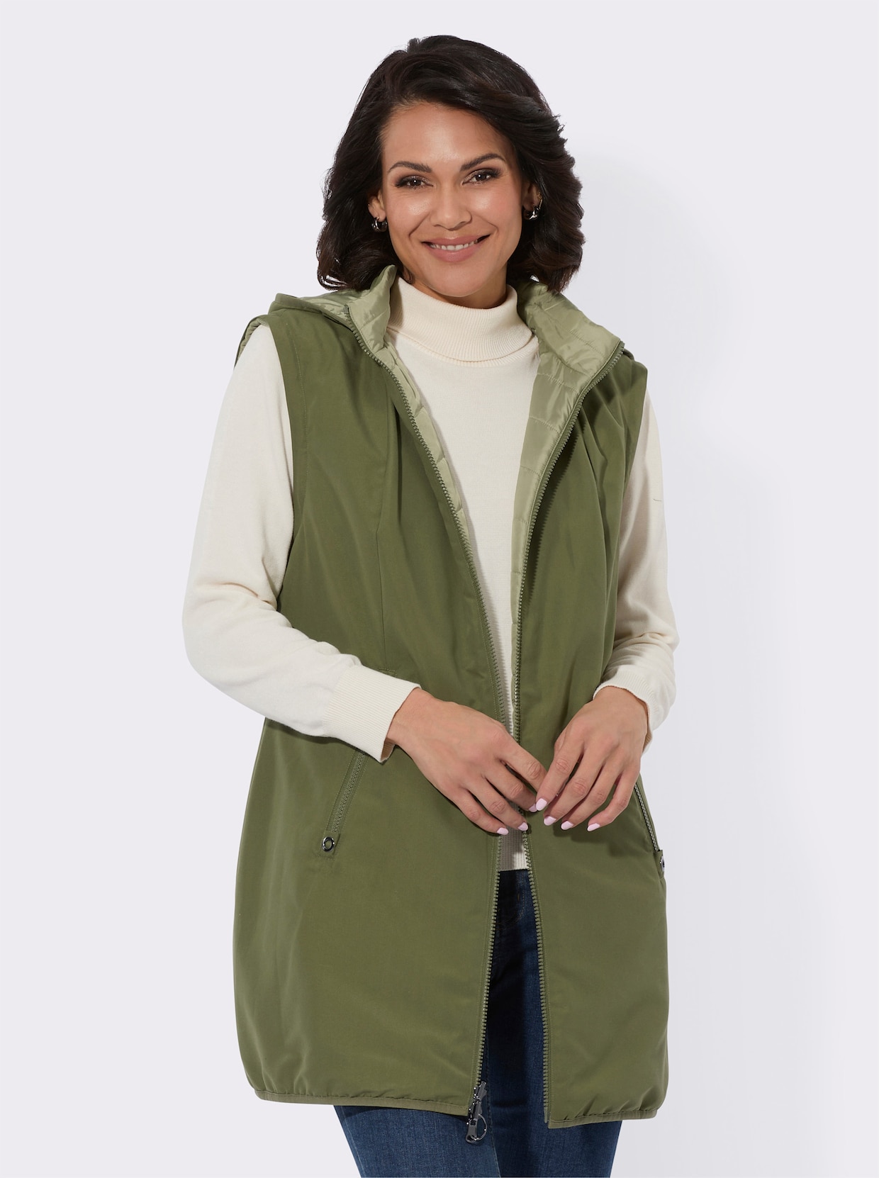 Veste longue - vert roseau