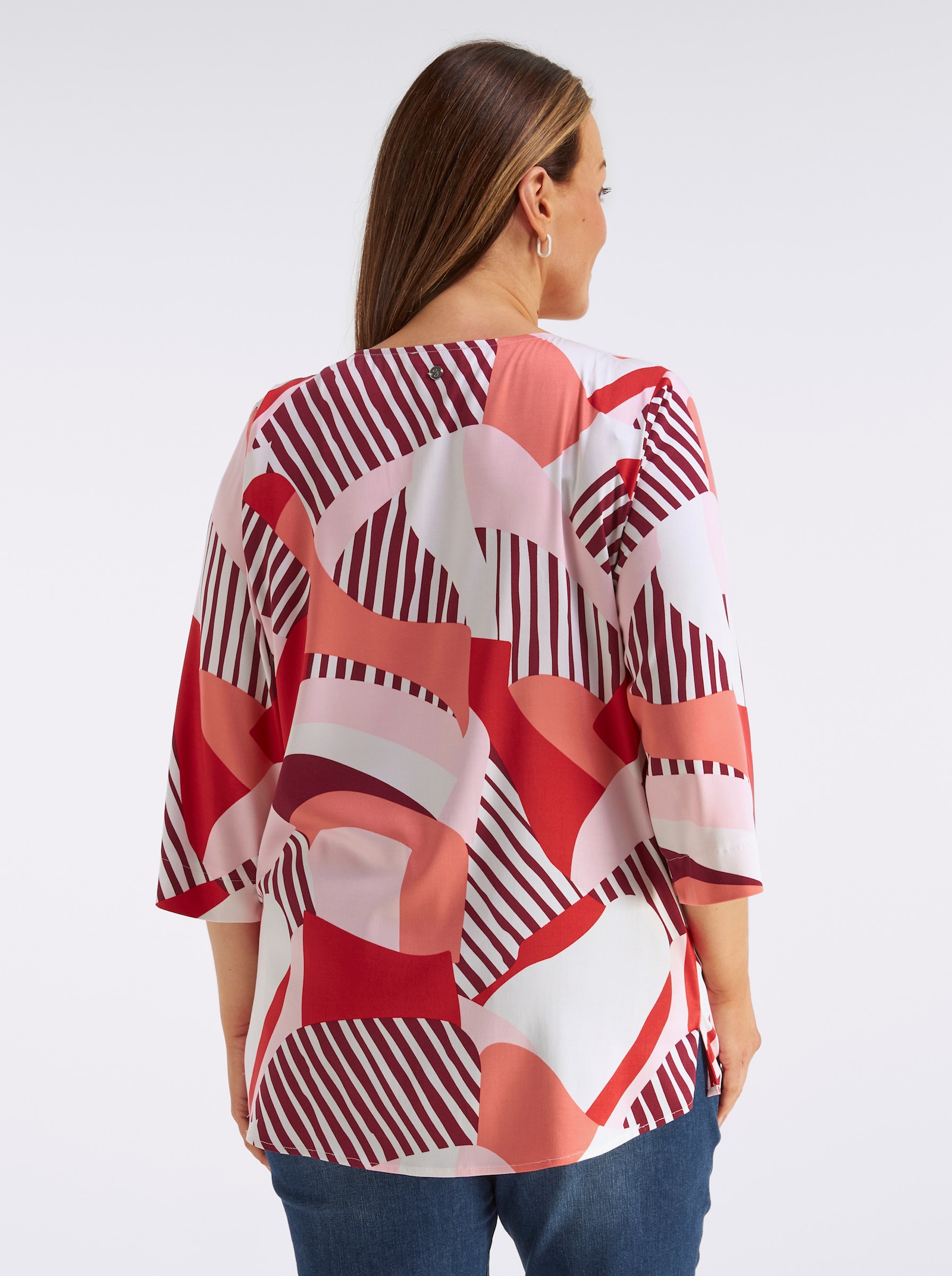 sheego Tunika mit grafischem Alloverprint - erdbeere-koralle-bedruckt