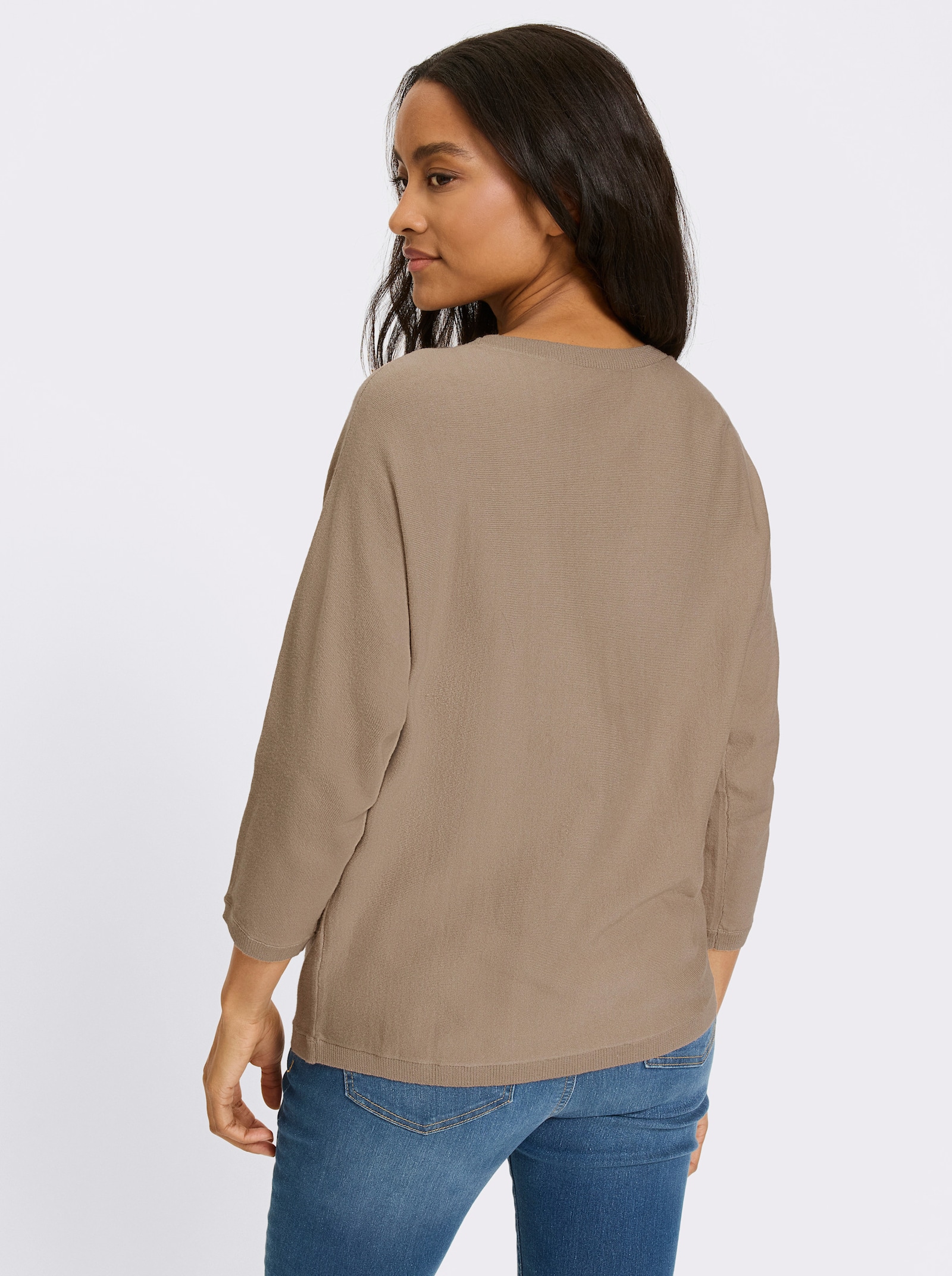 heine Fledermauspullover mit Rippenbündchen - beige