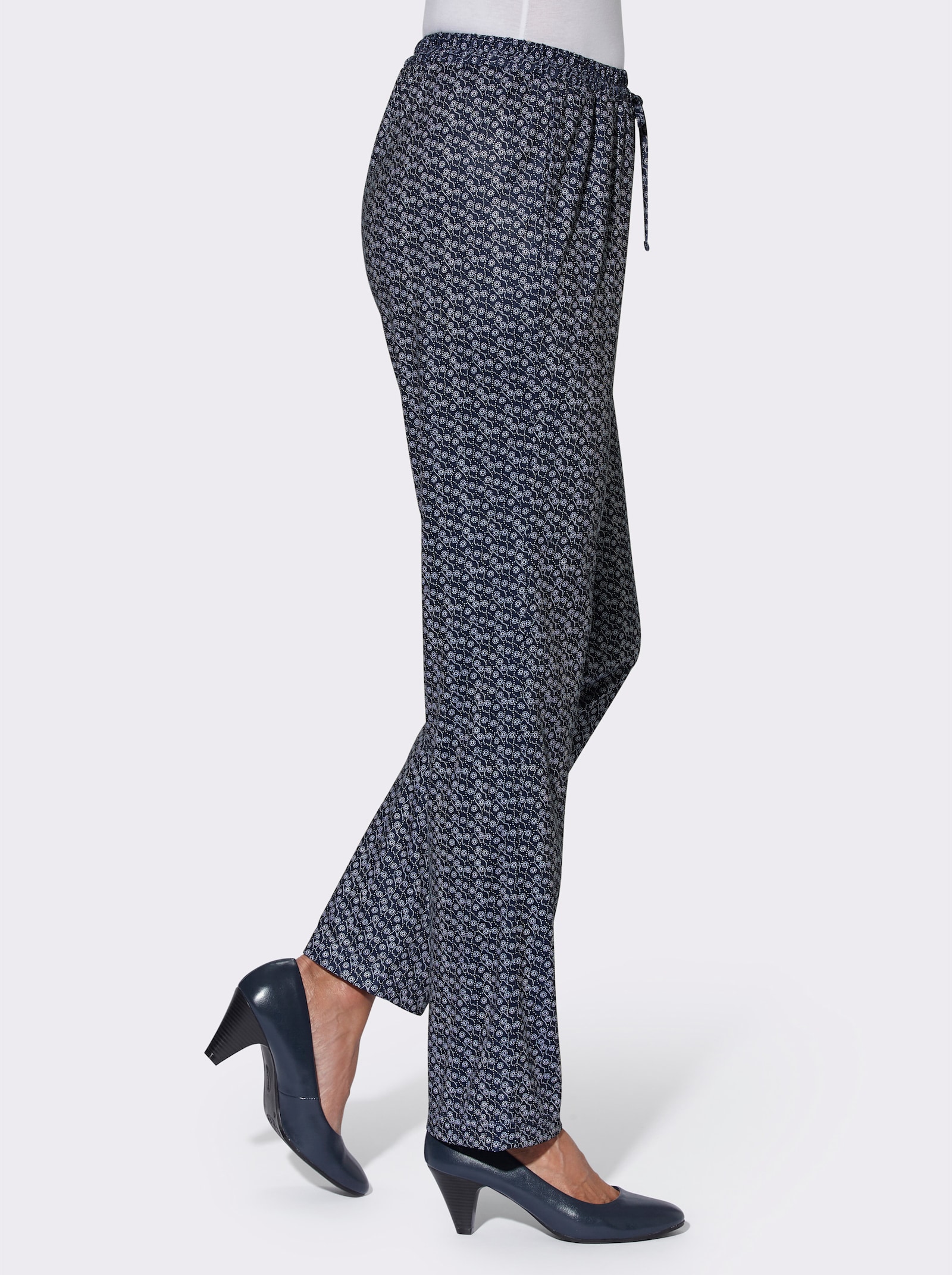 Jerseyhose in Schlupfform - marine-gewellt