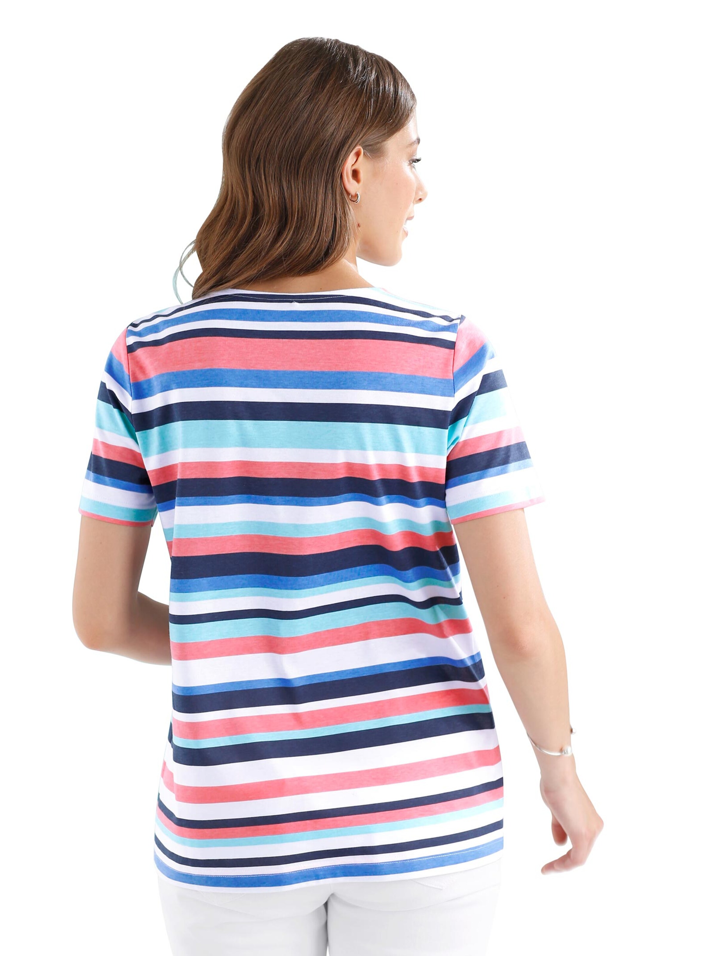 Shirt - aqua-koralle-gestreift