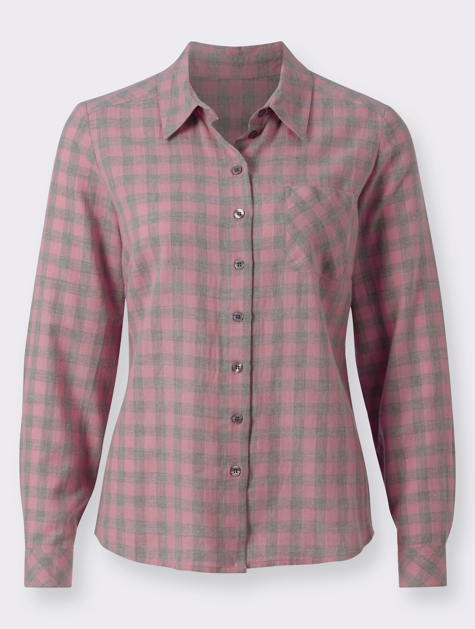 Hemdbluse in Flanell-Qualität - hortensie-kariert