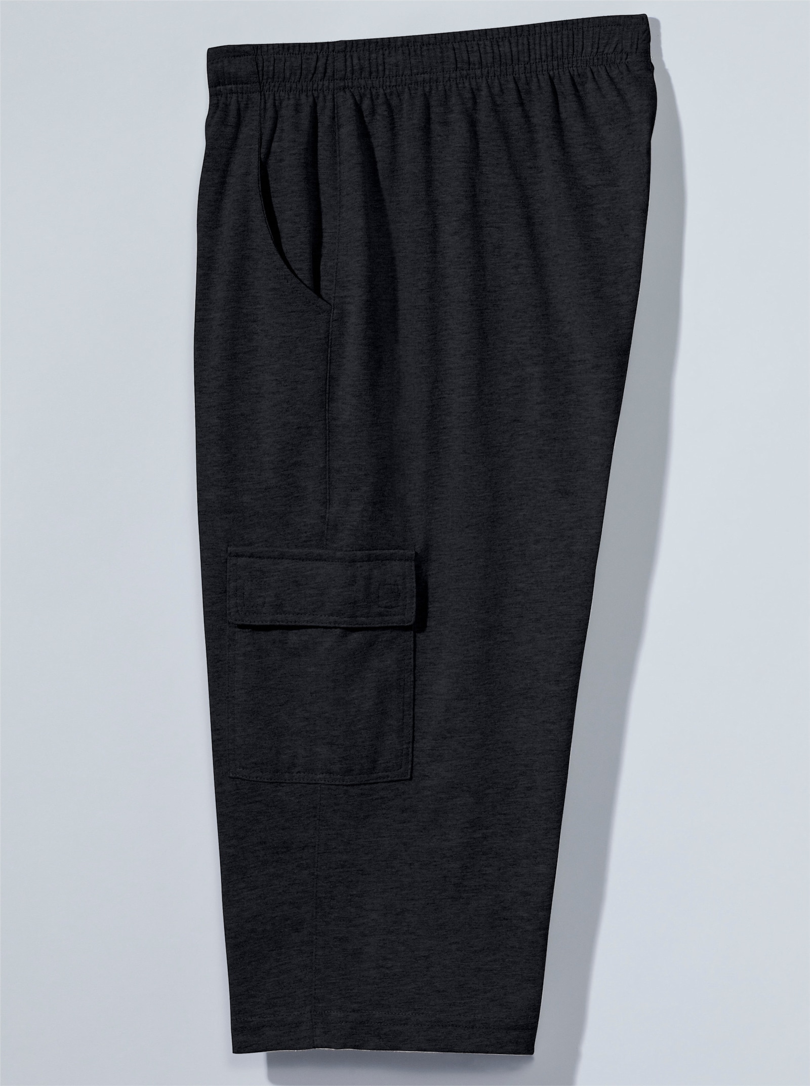 Freizeithose mit Cargo-Taschen, aufgesetzt - schwarz