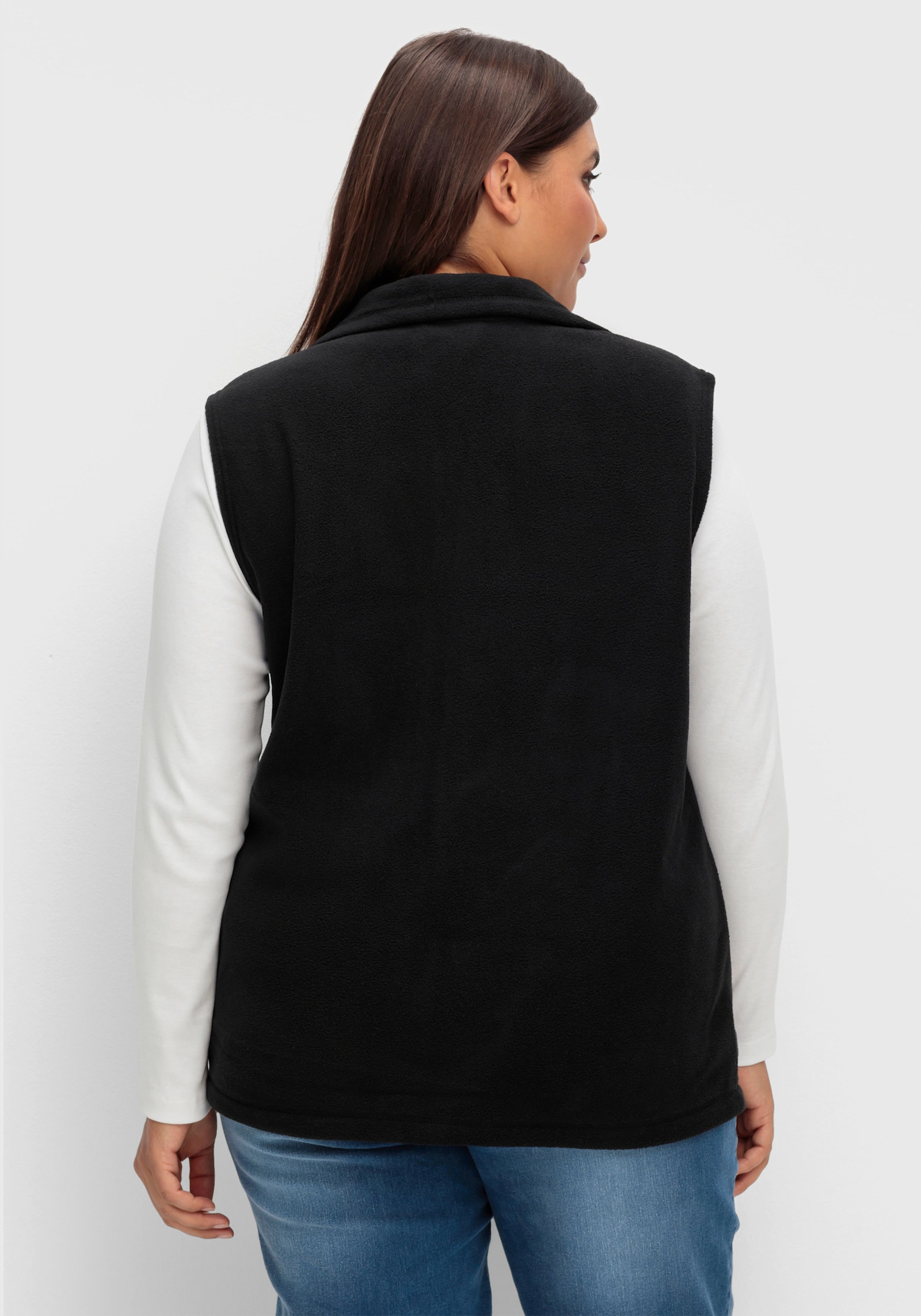 Fleeceweste mit Antipilling-Ausrüstung - schwarz