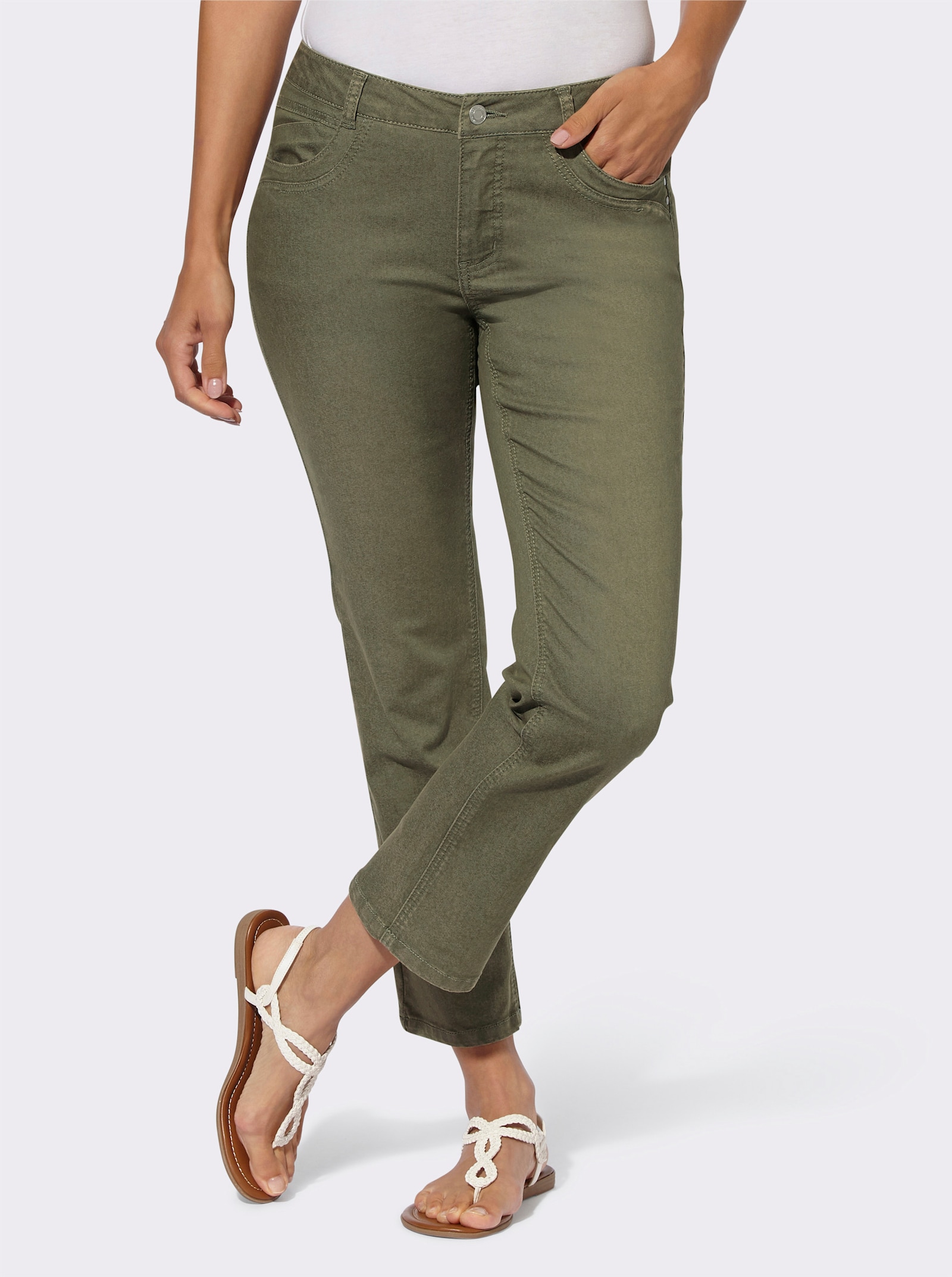 7/8-Jeans in 5-Pocket-Form - khaki