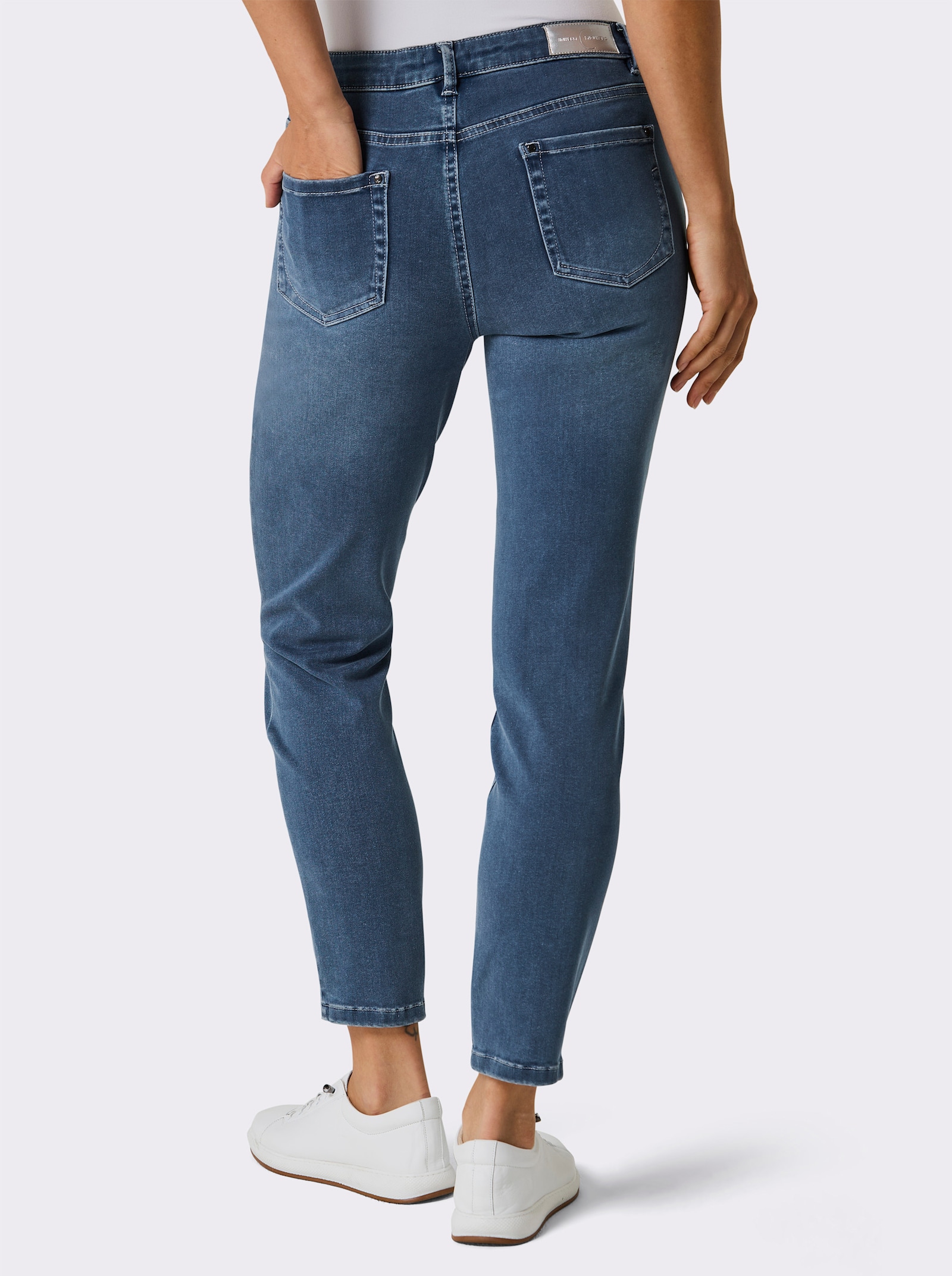 CREATION L PREMIUM 5-Pocket-Jeans mit weichem Griff - blue-bleached