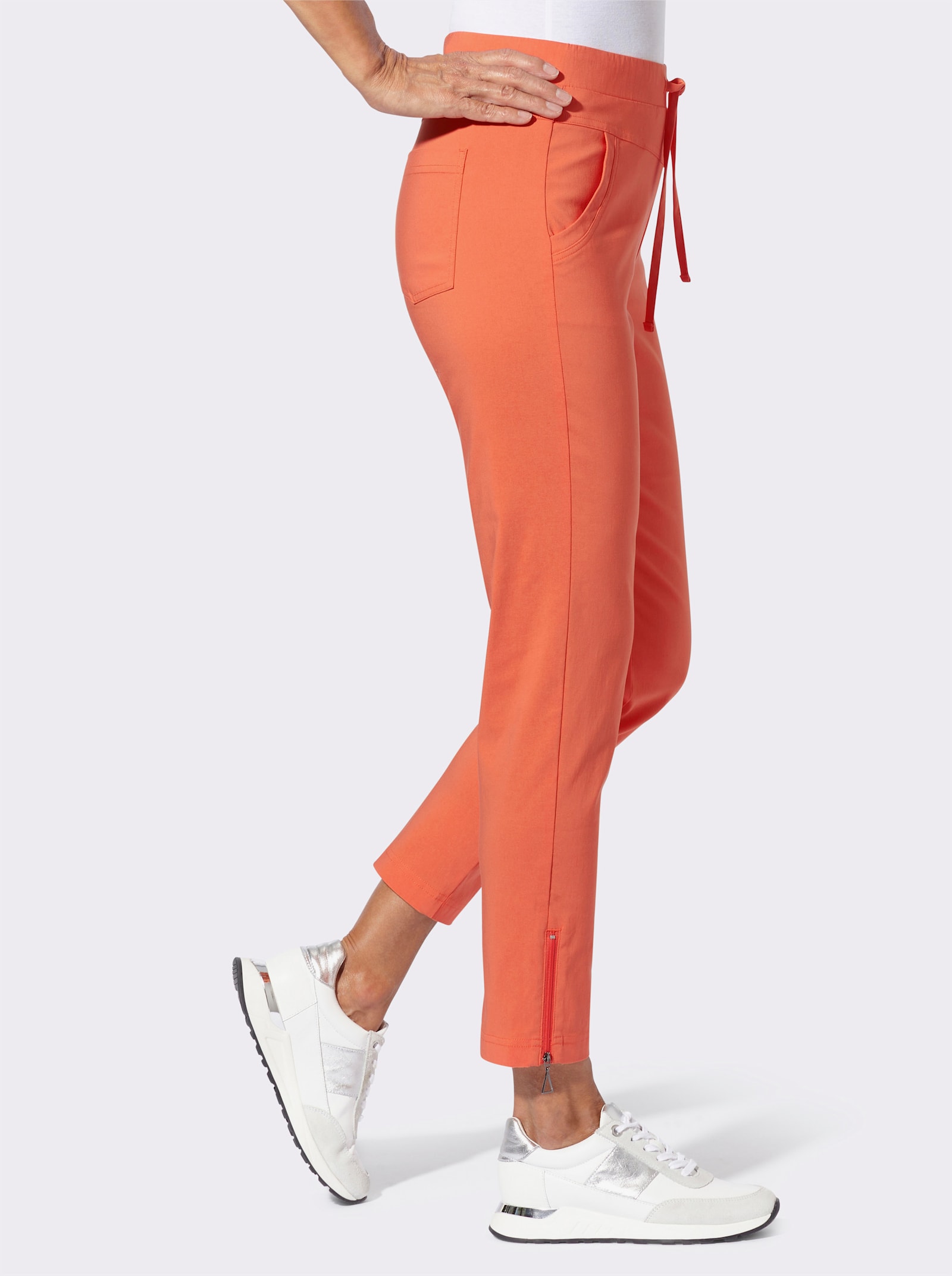 Bengalinhose mit Reißverschluss am Bein - orange