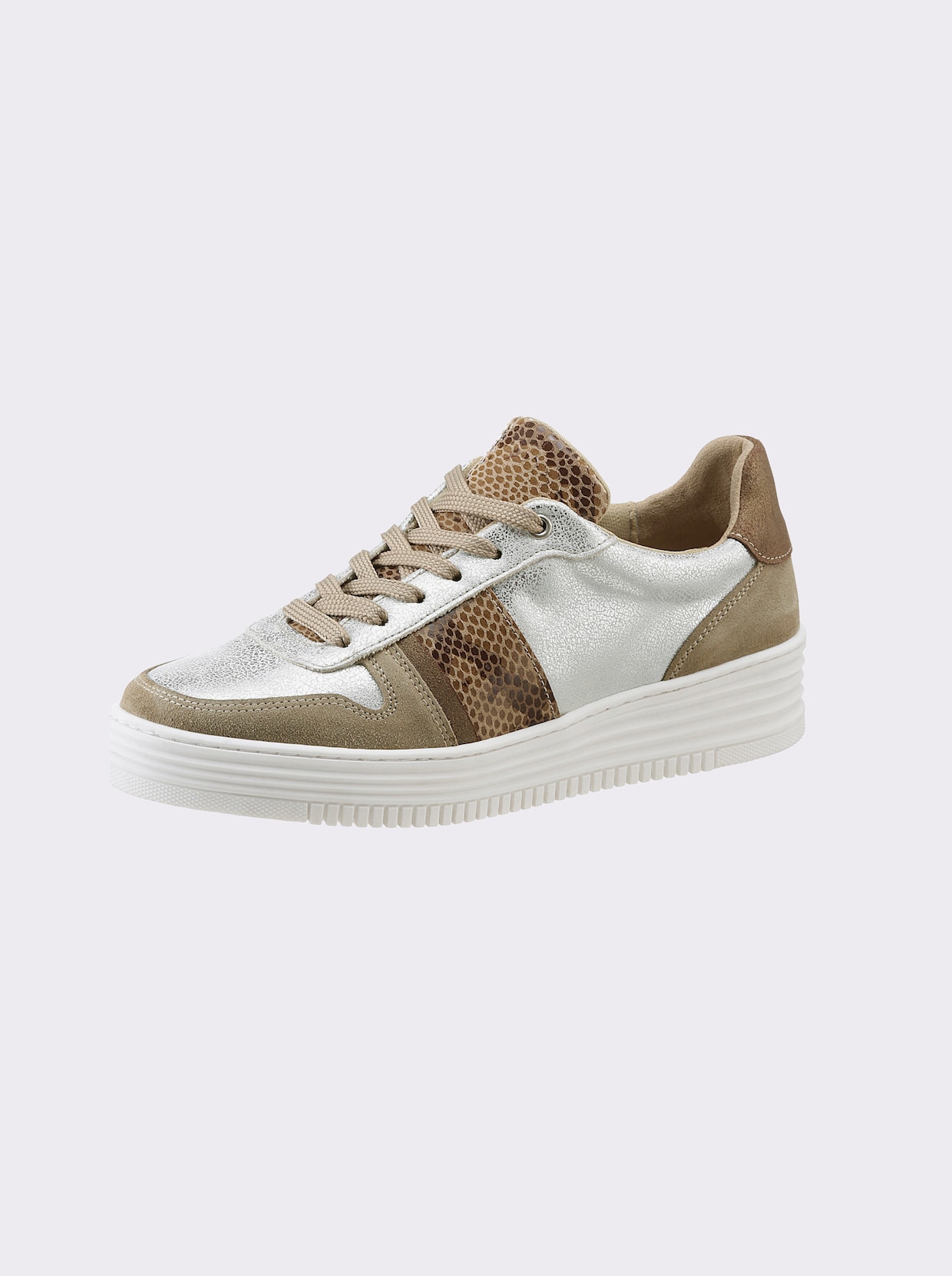 heine Sneaker - taupe/zilverkleurig