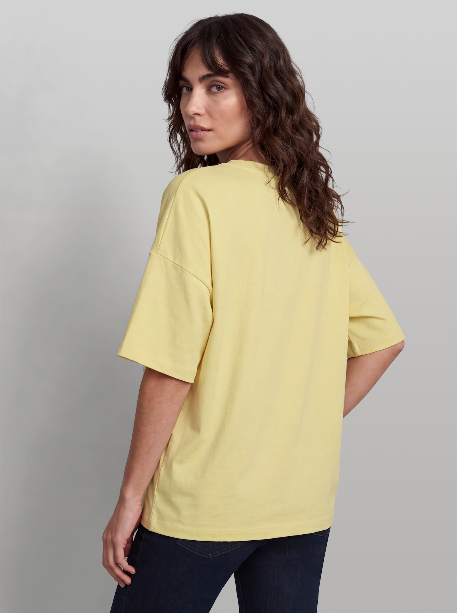 heine Sweatshirt mit Teddy-Schriftzug - zitrone