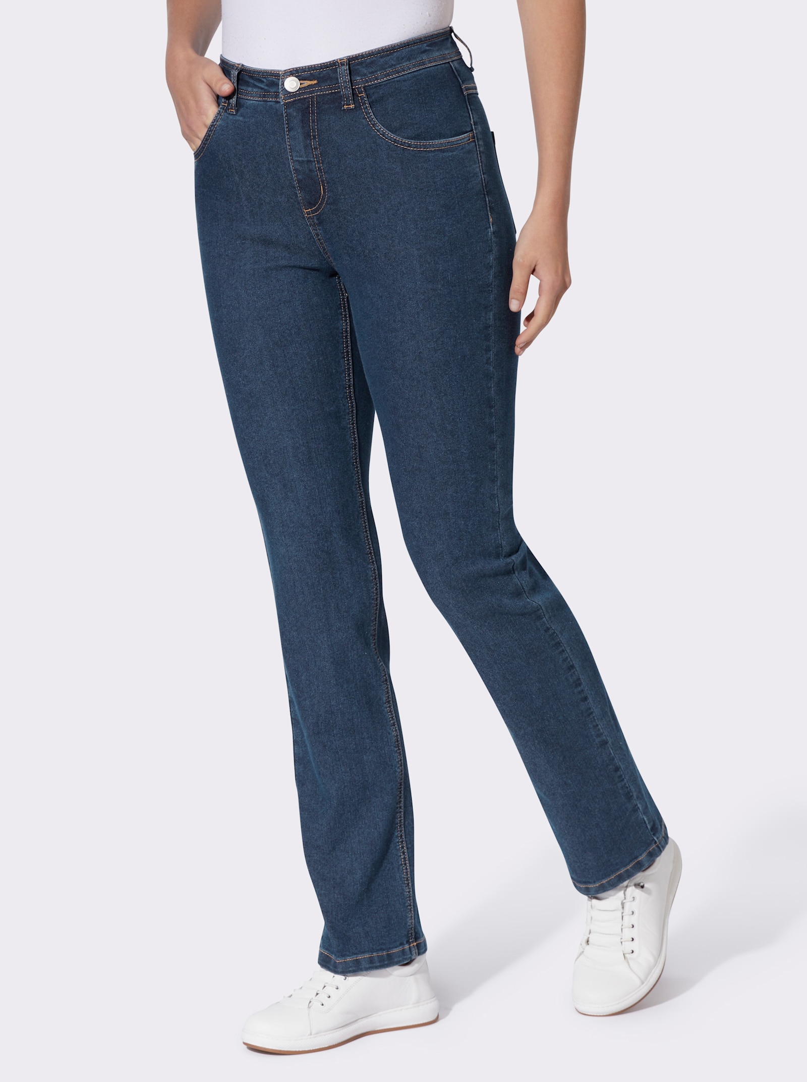 5-Pocket-Jeans in gerader Form - blue-stone-washed