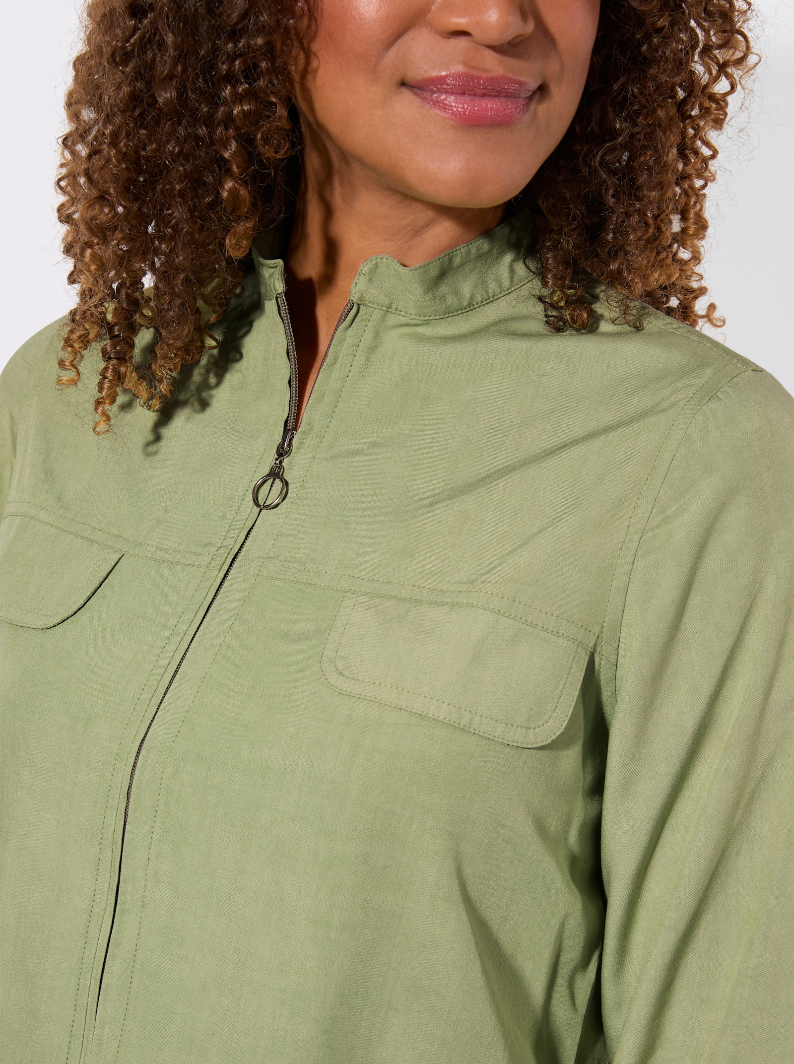 Blusenjacke in Oversize-Form - schilf
