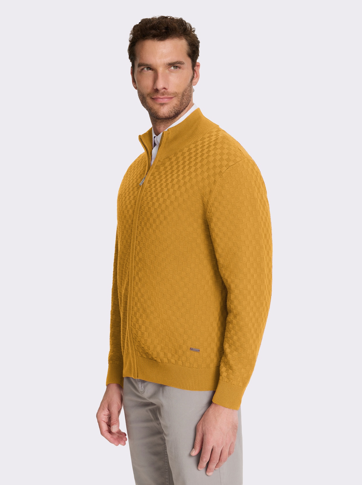 Marco Donati Strickjacke mit verdecktem Reißverschluss - ocker