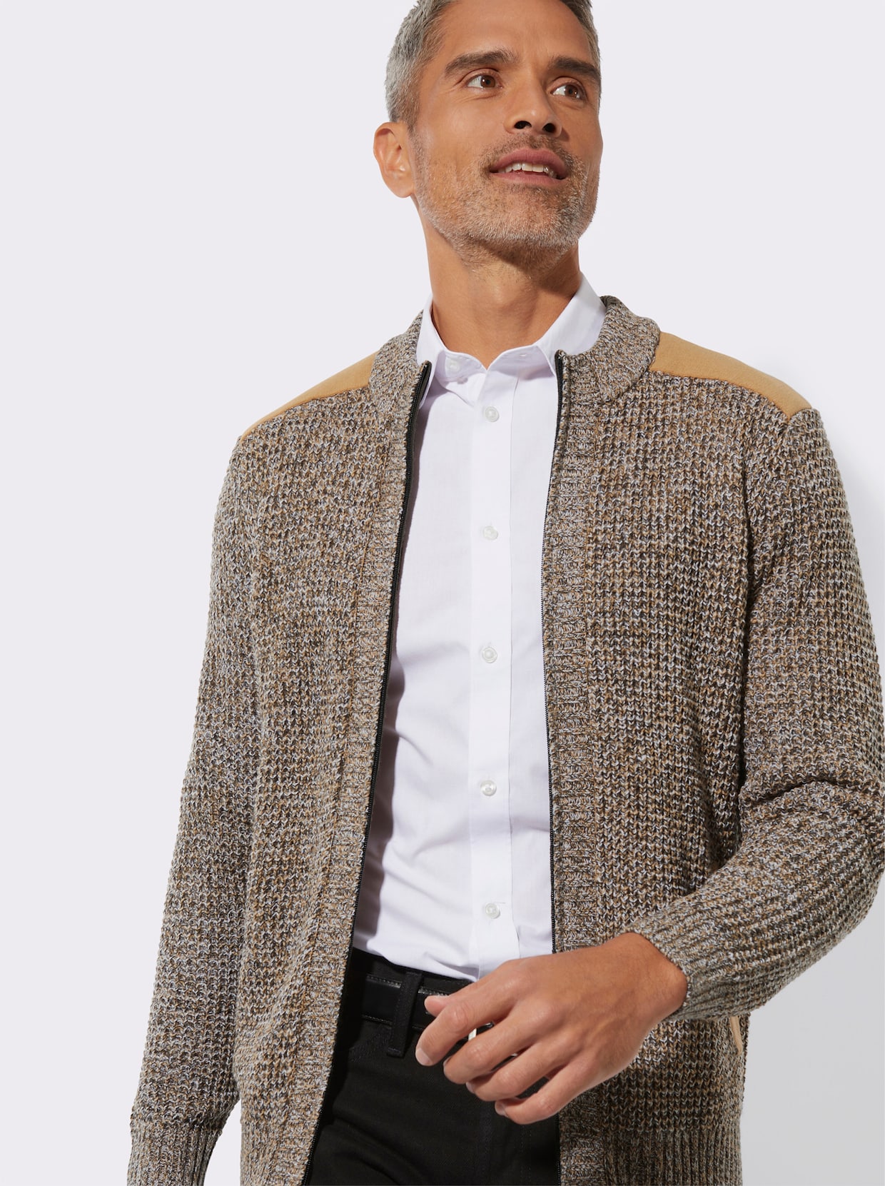 Strickjacke - schoko-meliert