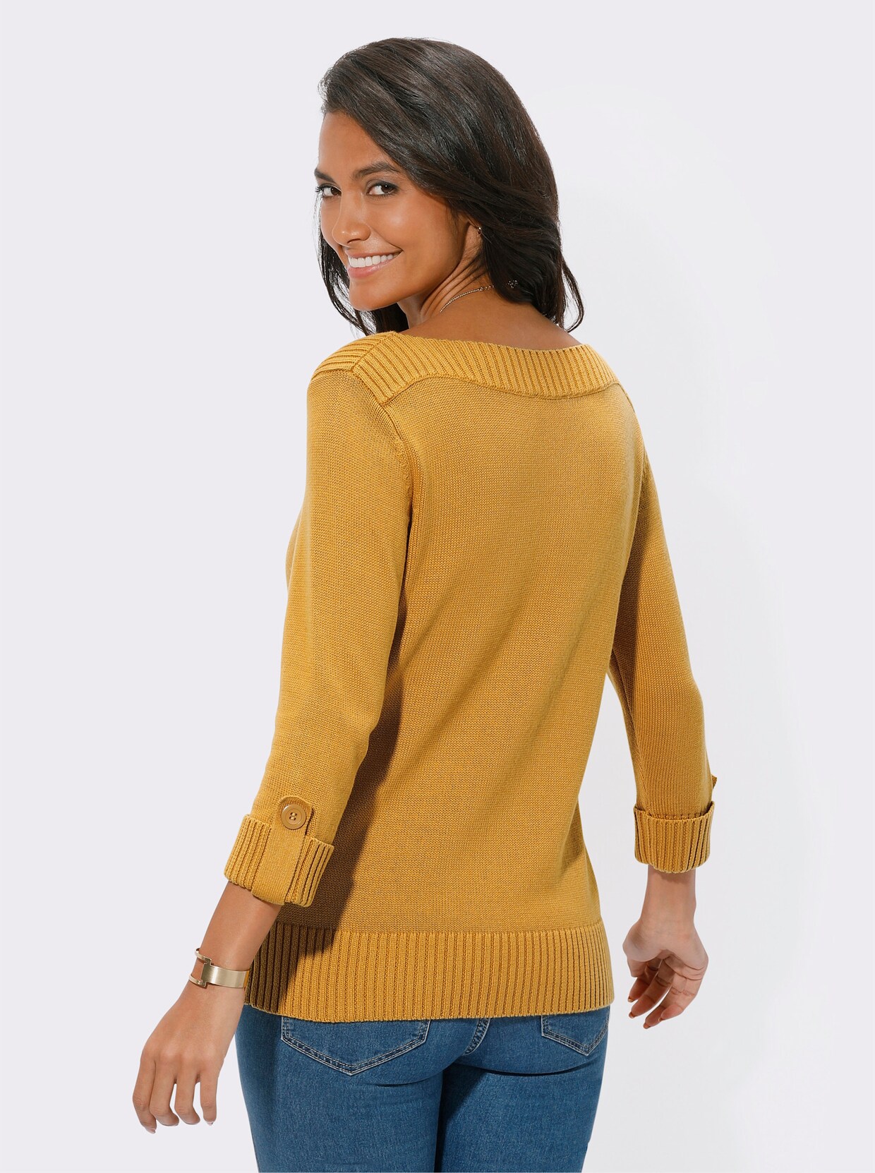 Pullover met 3/4-mouwen - maïsgeel