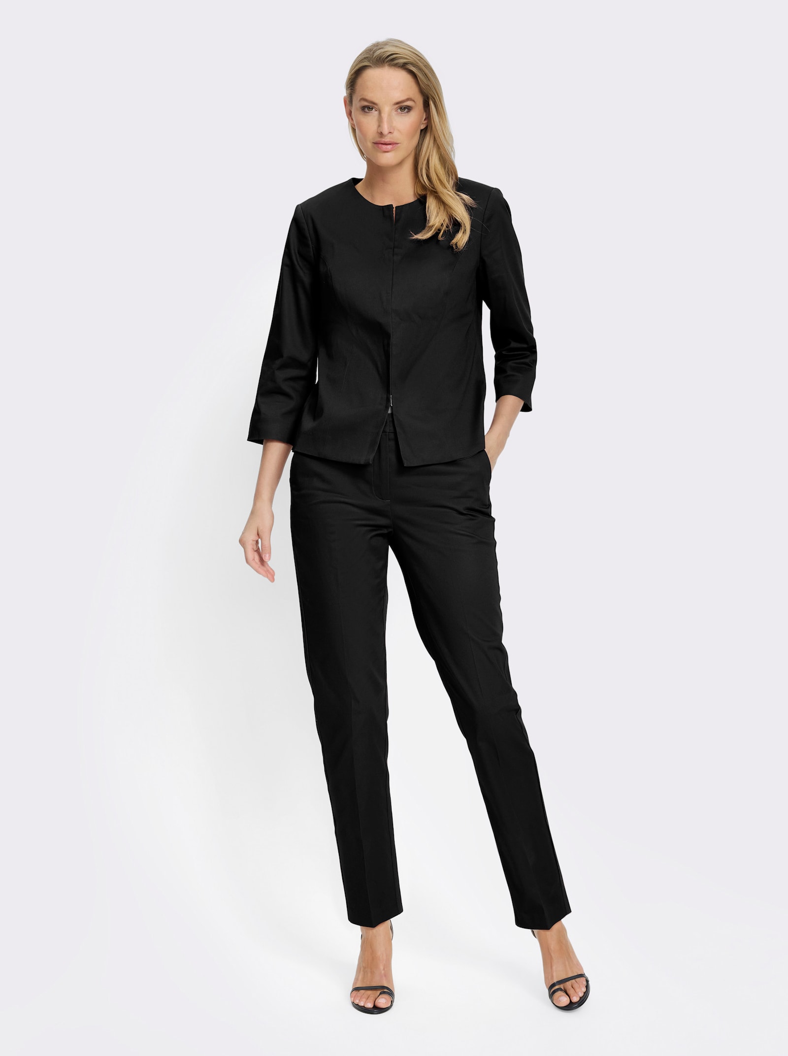 heine Hosenanzug im Baumwoll-Elathan-Mix - schwarz