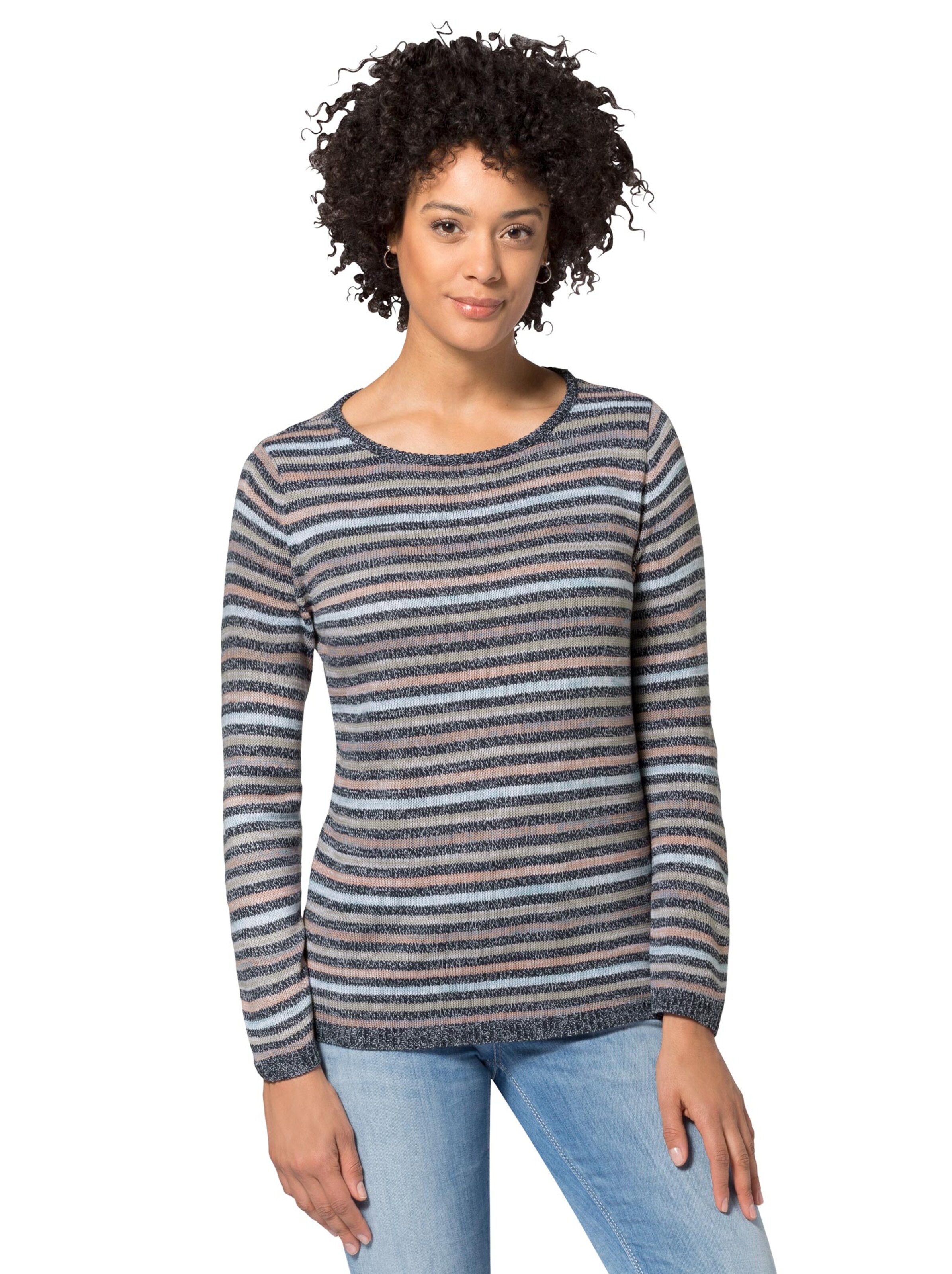 Pullover - rosé-marine-gestreift