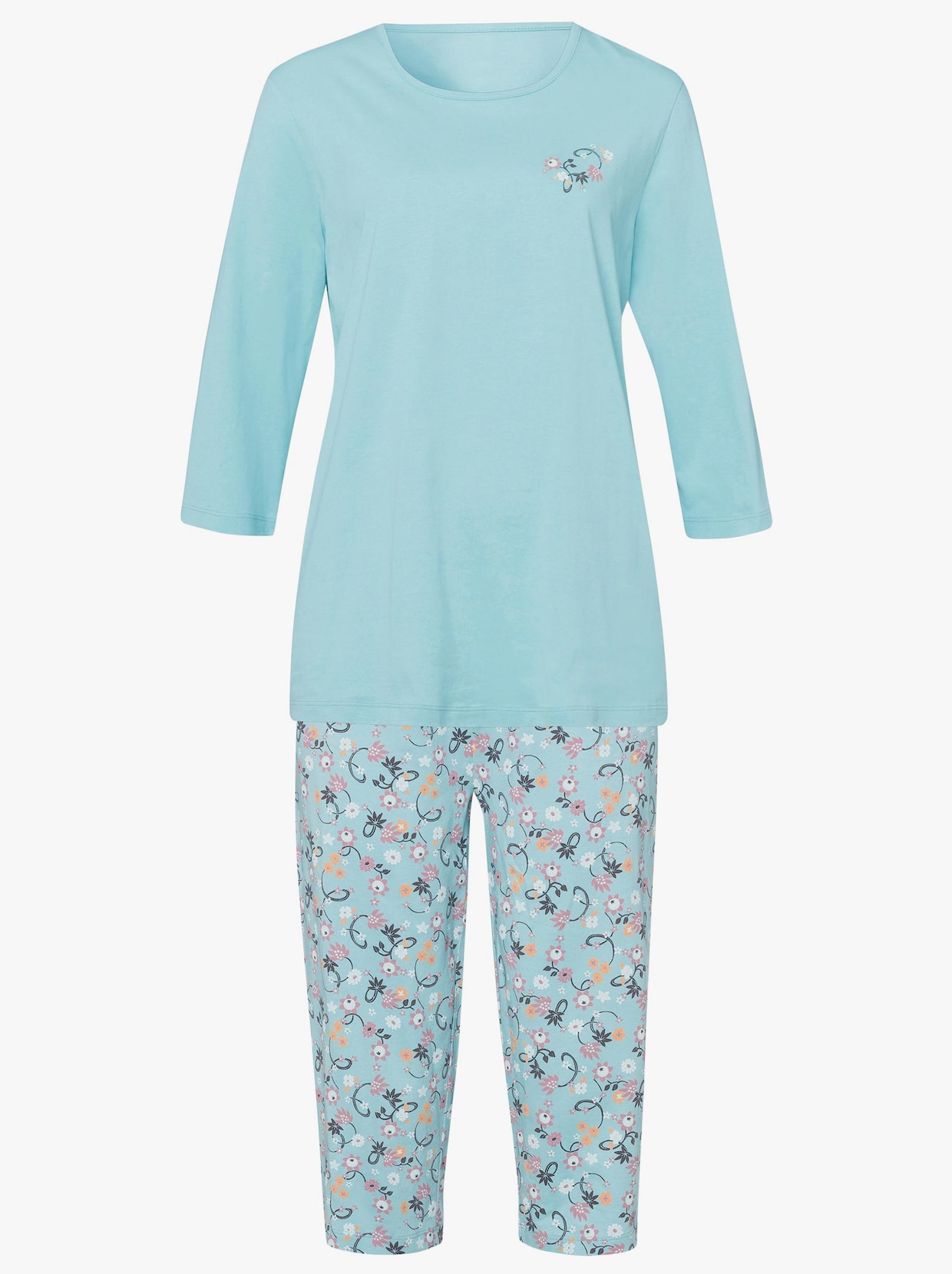 Capri-pyjama - mint geprint