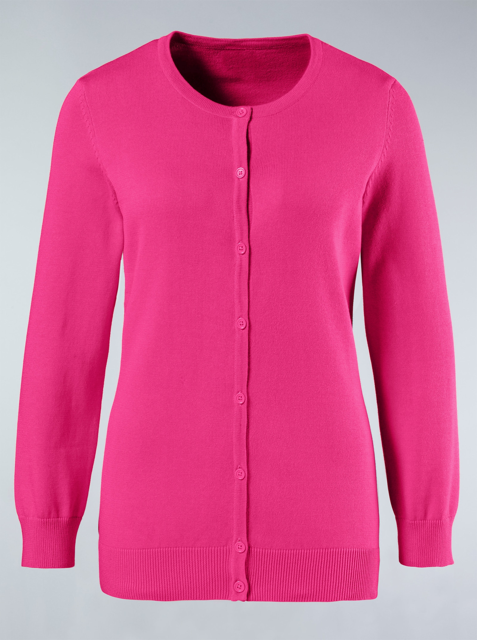 Strickjacke aus reiner Baumwolle - fuchsia