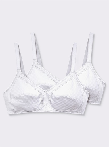 Naturana BH ohne Bügel mit Blende am Dekolleté - weiß