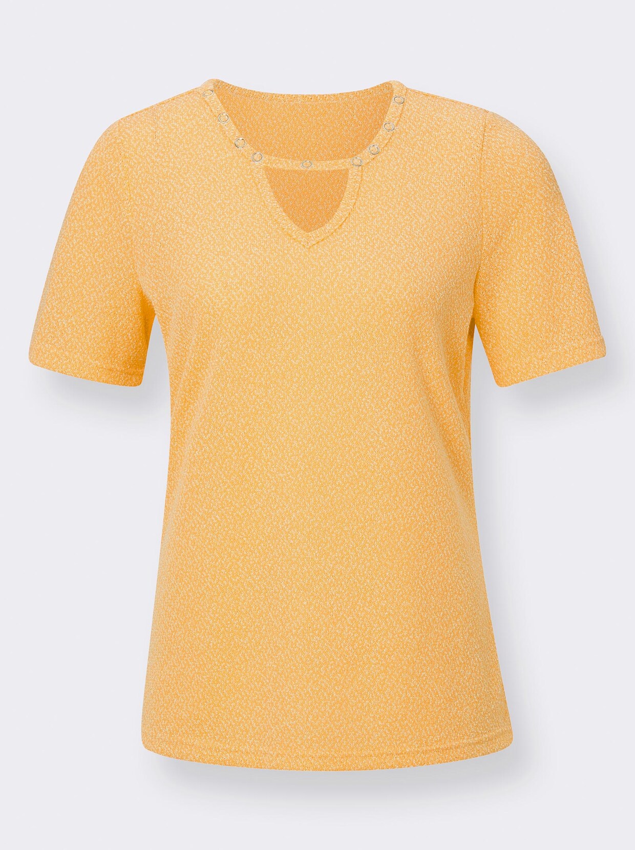 Kurzarmshirt - gelb-meliert