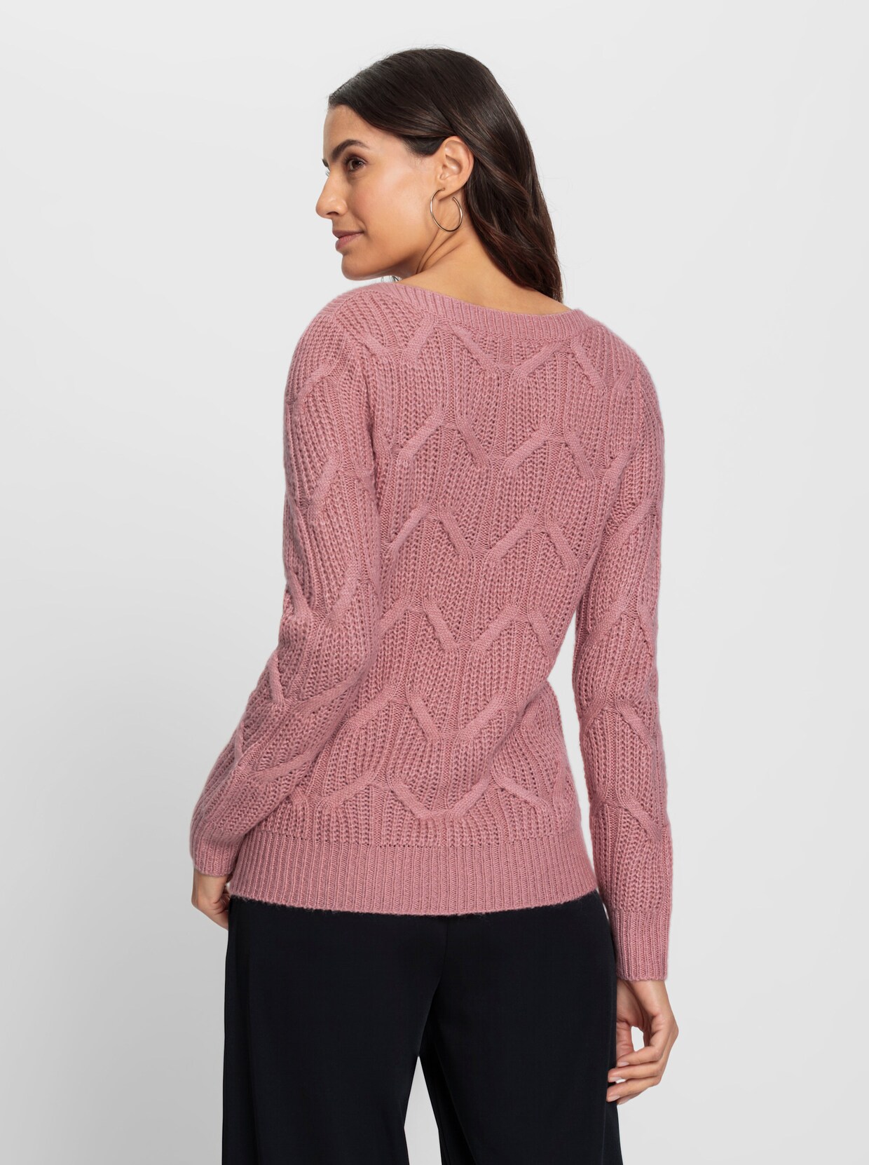 Langarm-Pullover - rosenquarz