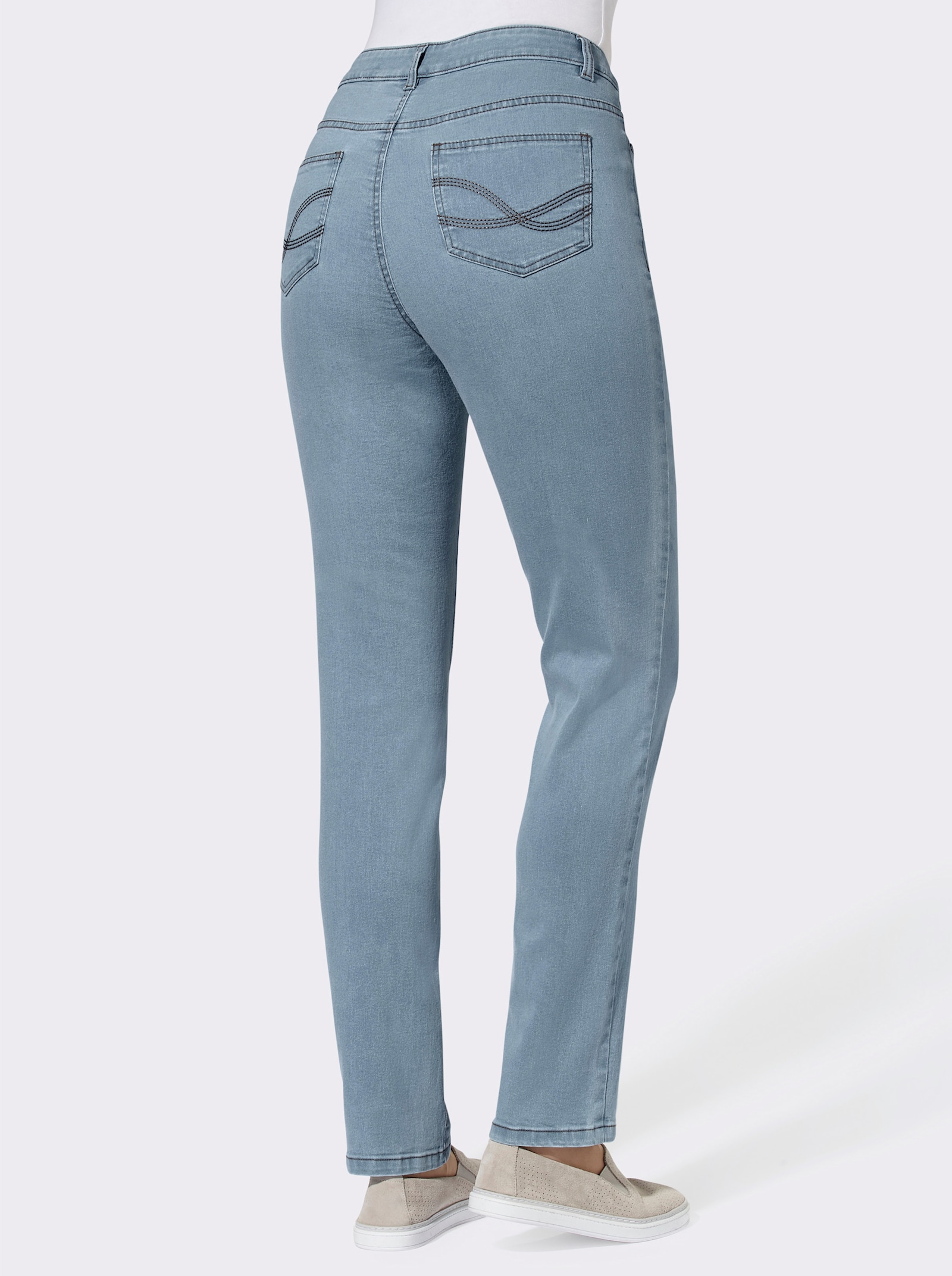 5-Pocket-Jeans , passgenau dank Stretch - hellblau