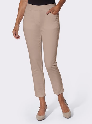 Schlupfjeans mit Stretch-Bund - sesam