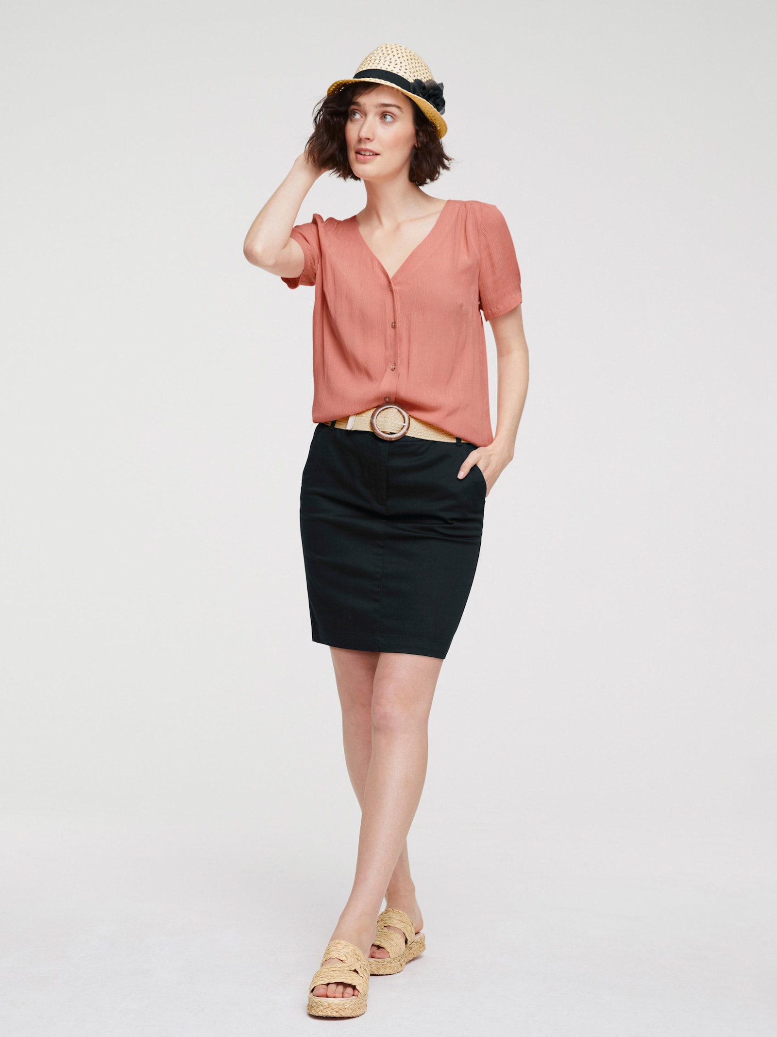 heine Sommerrock im Chino-Style - schwarz