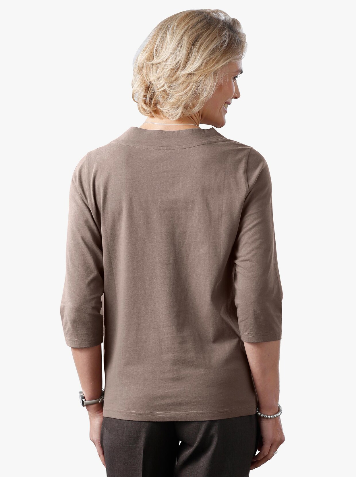 2-in-1-shirt - donkertaupe
