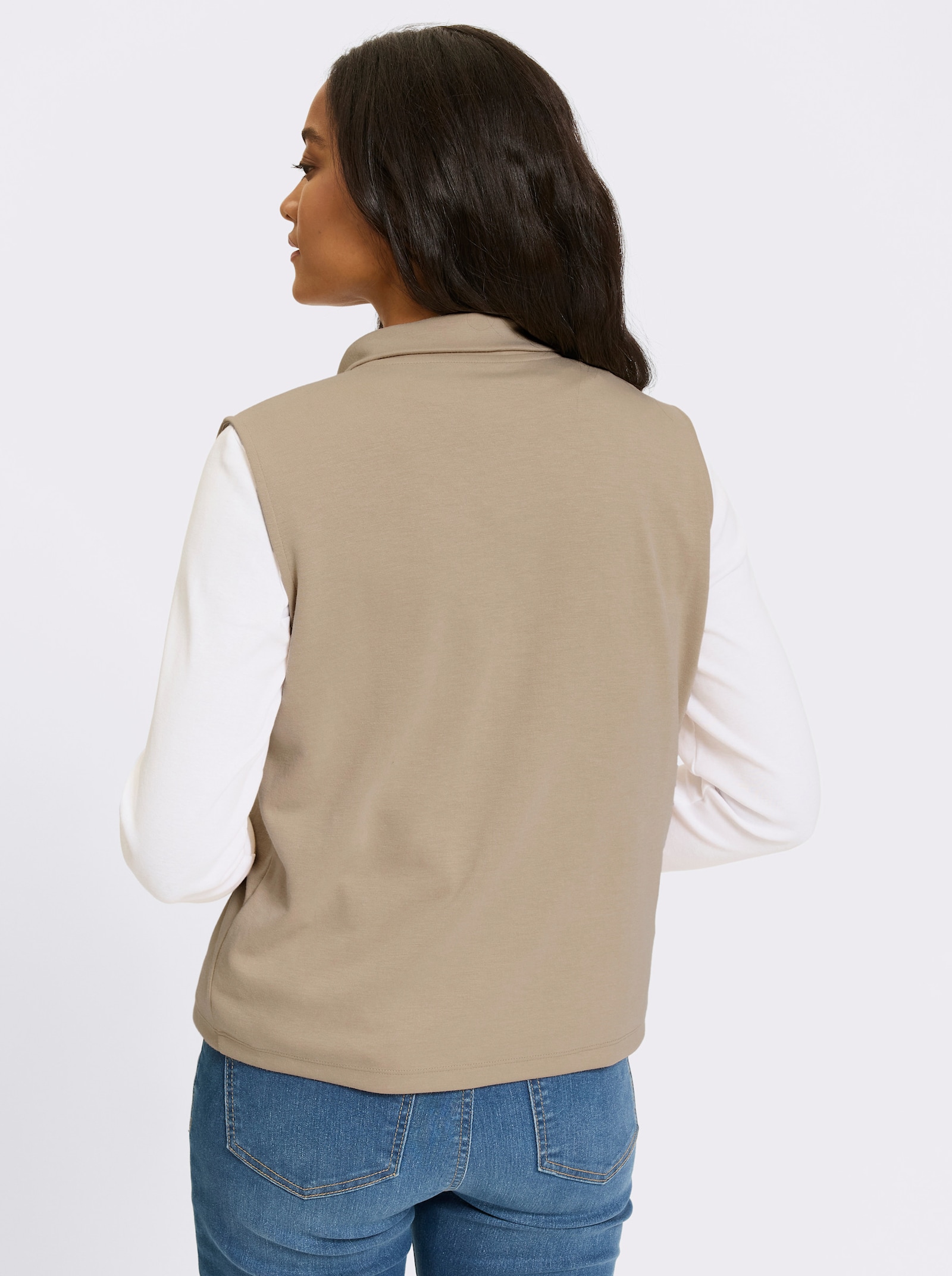 heine Shirt mit Reißverschluss - beige