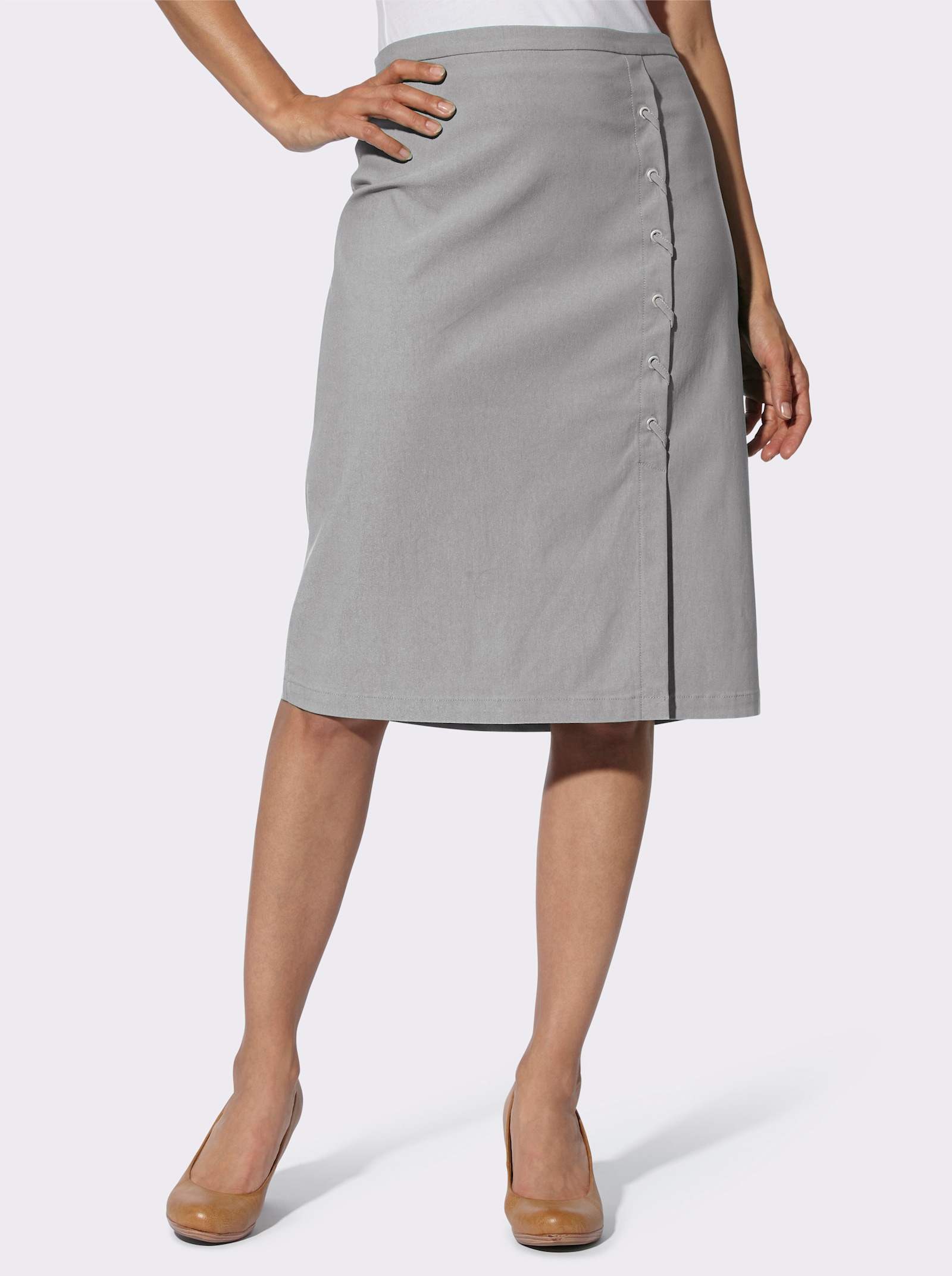 Schlupfrock mit Formbund - steingrau