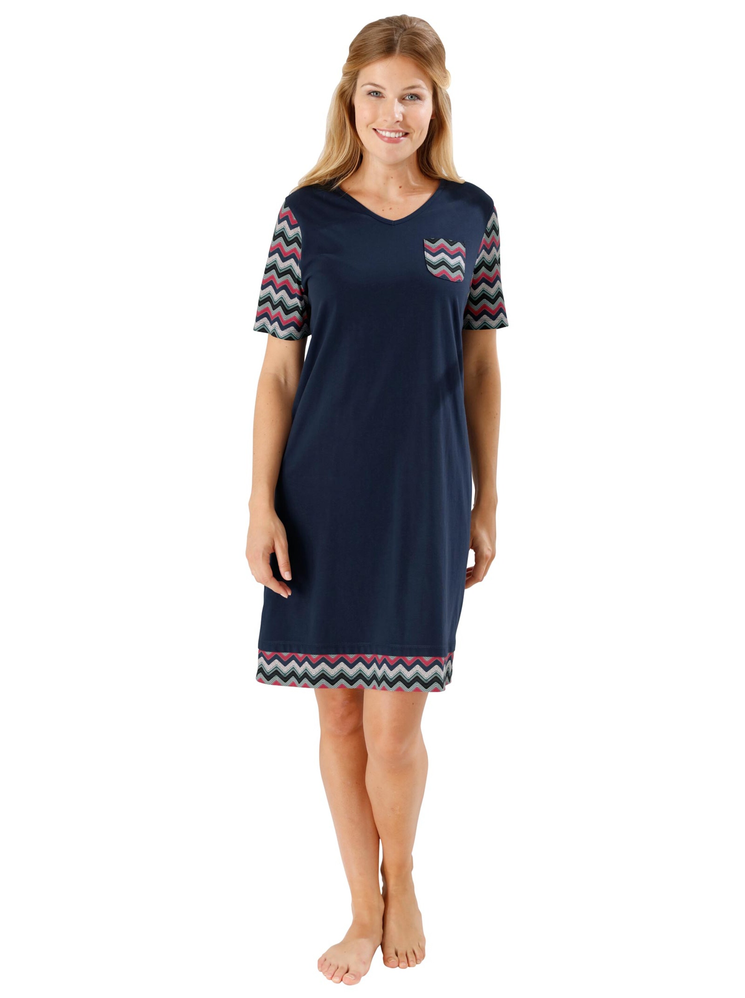 Nachthemd - marine-bedruckt