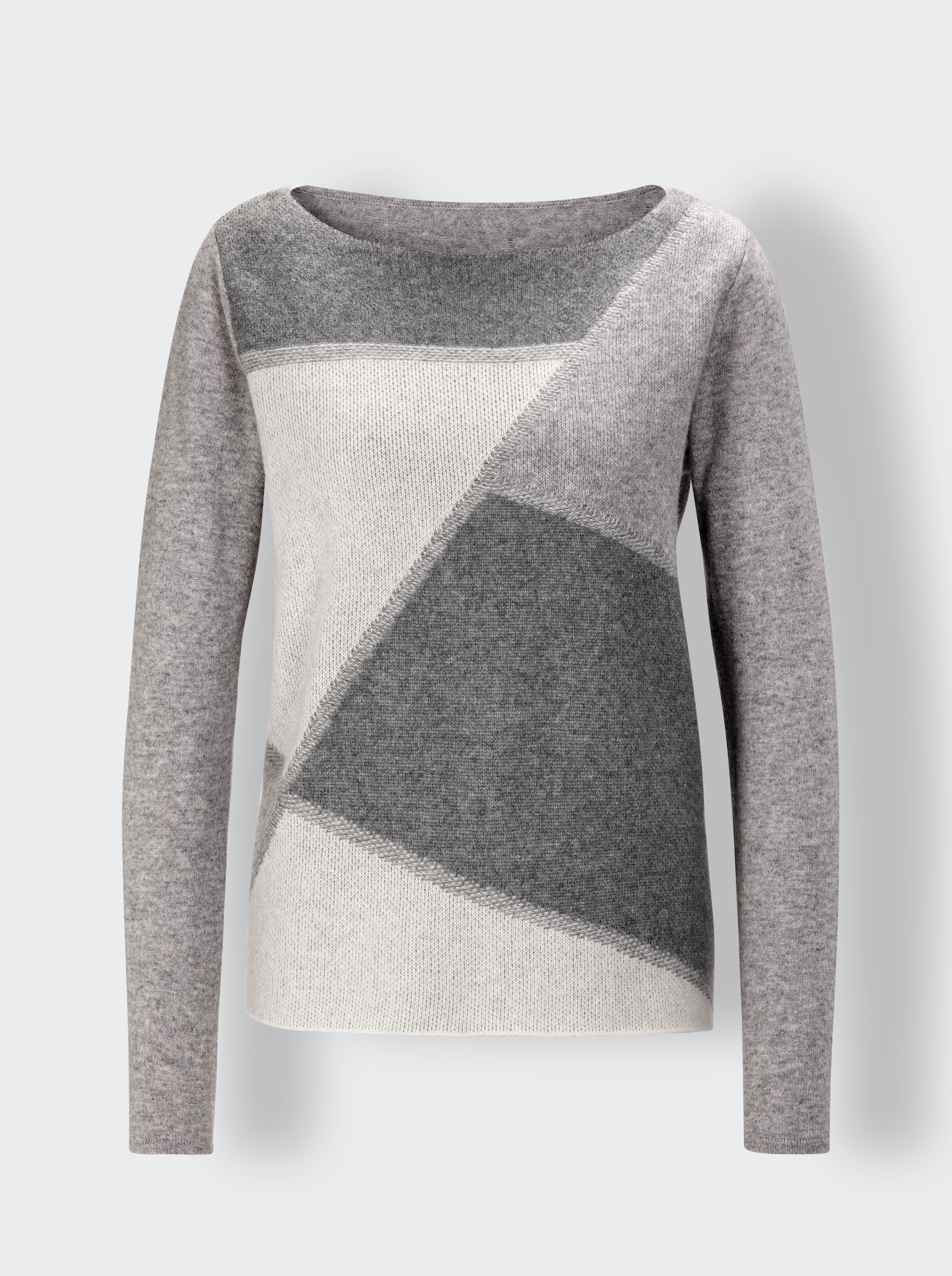 heine Pull en cachemire avec superbe motif tricoté - gris-écru