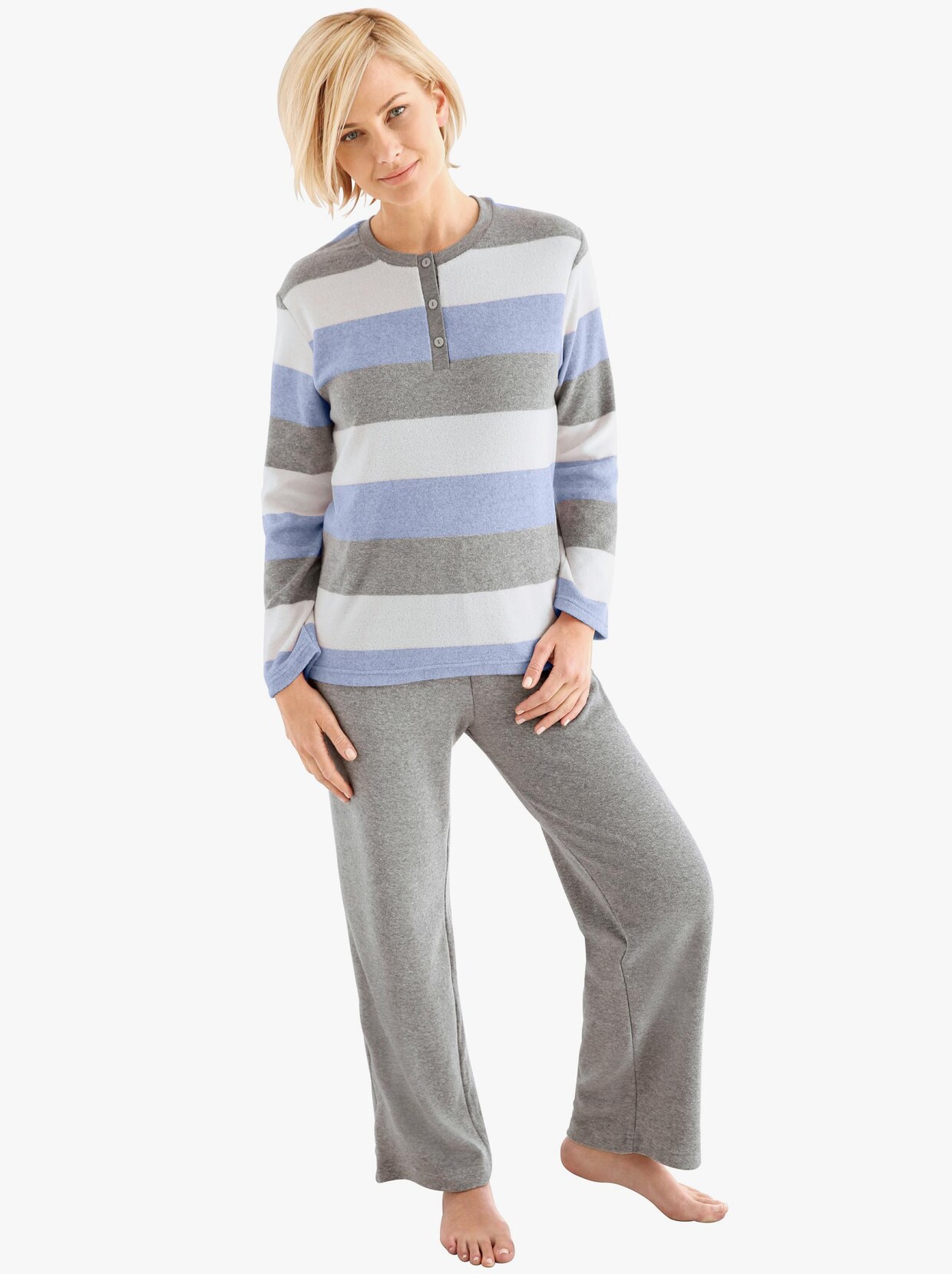 Normann Pyjama - blauw/grijs gemêleerd