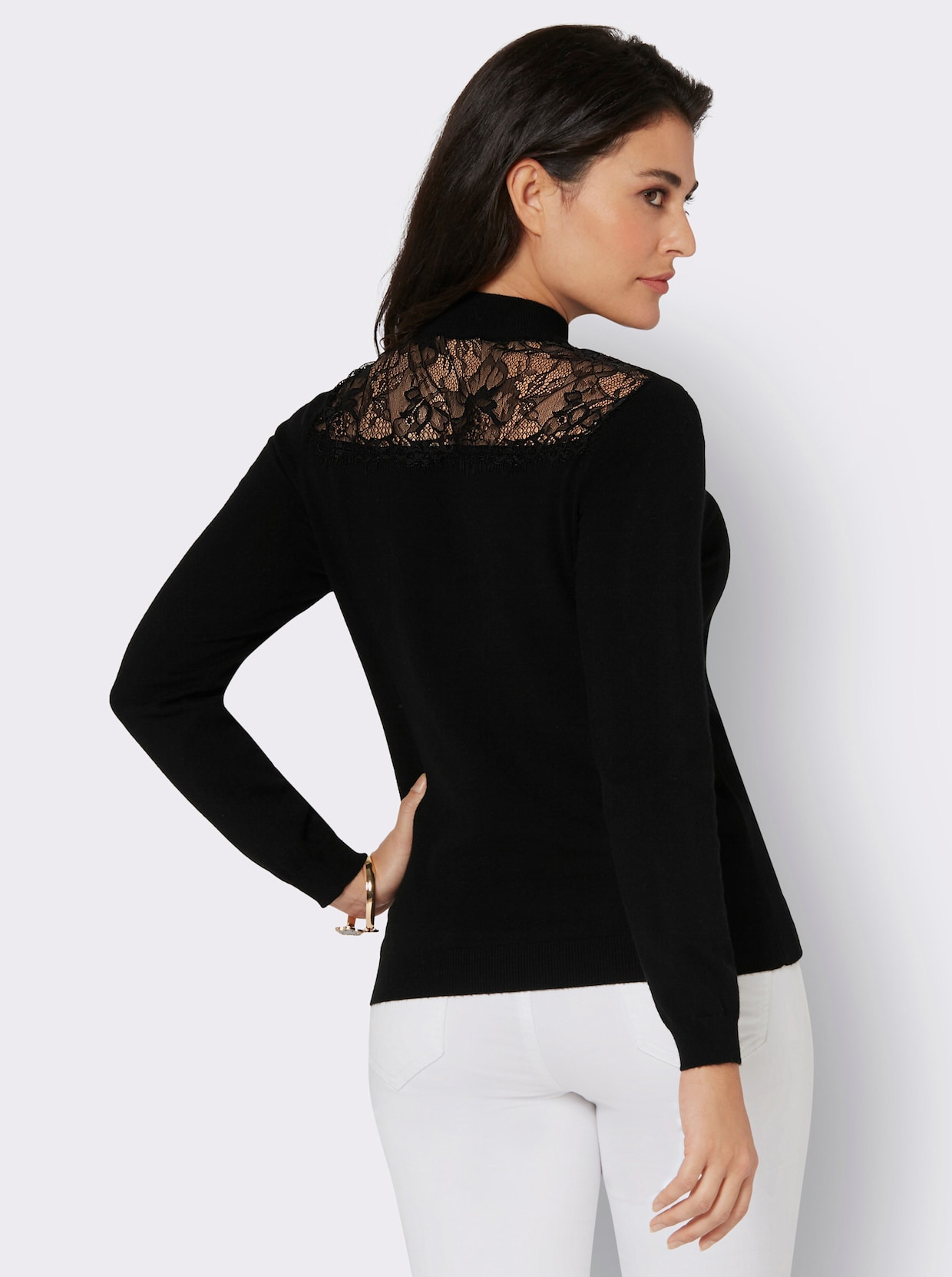 pull à col montant - noir