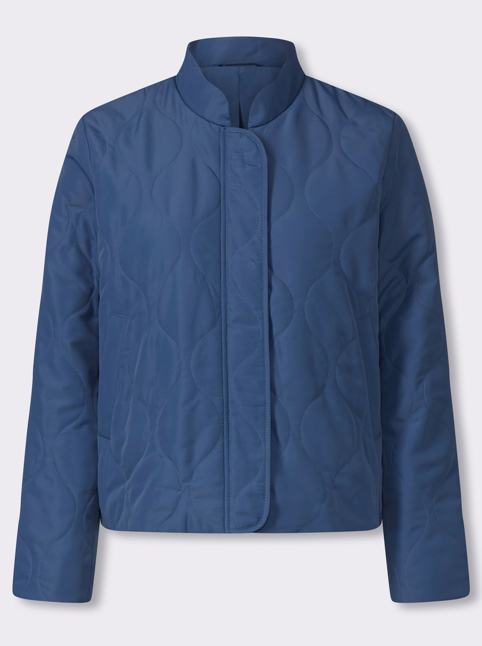 Steppjacke mit Baseball-Kragen - jeansblau