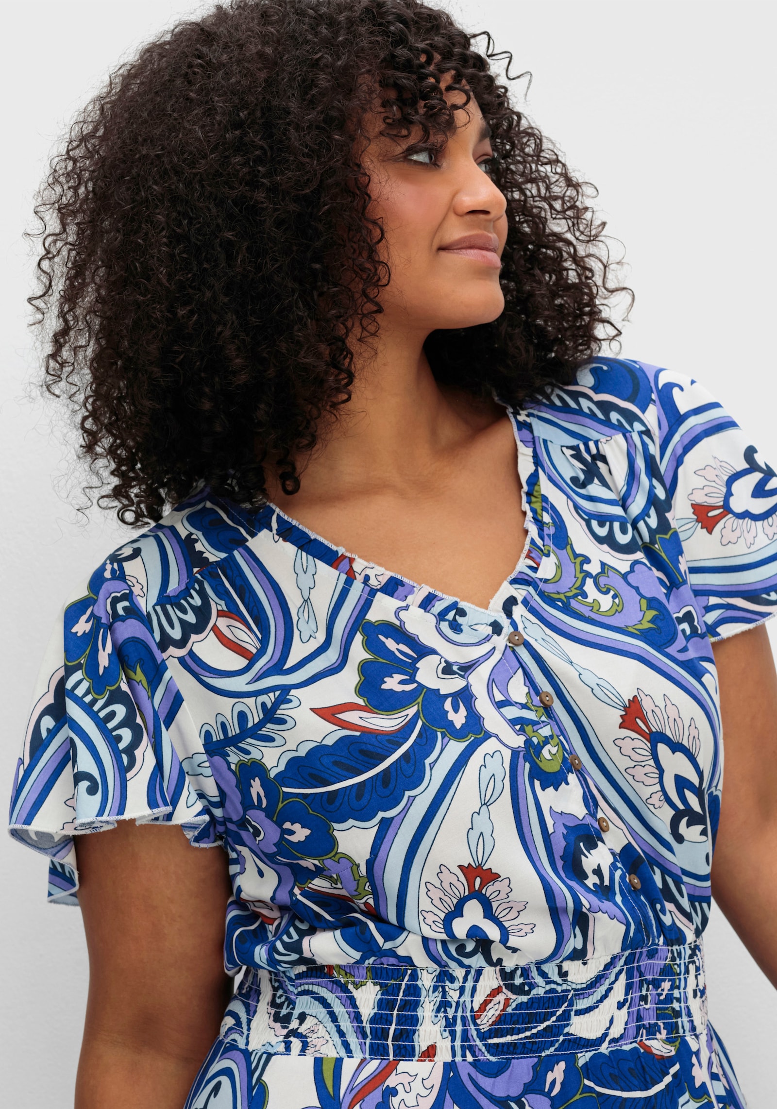 sheego by Joe Browns Maxikleid mit Paisleyprint - offwhite-gemustert