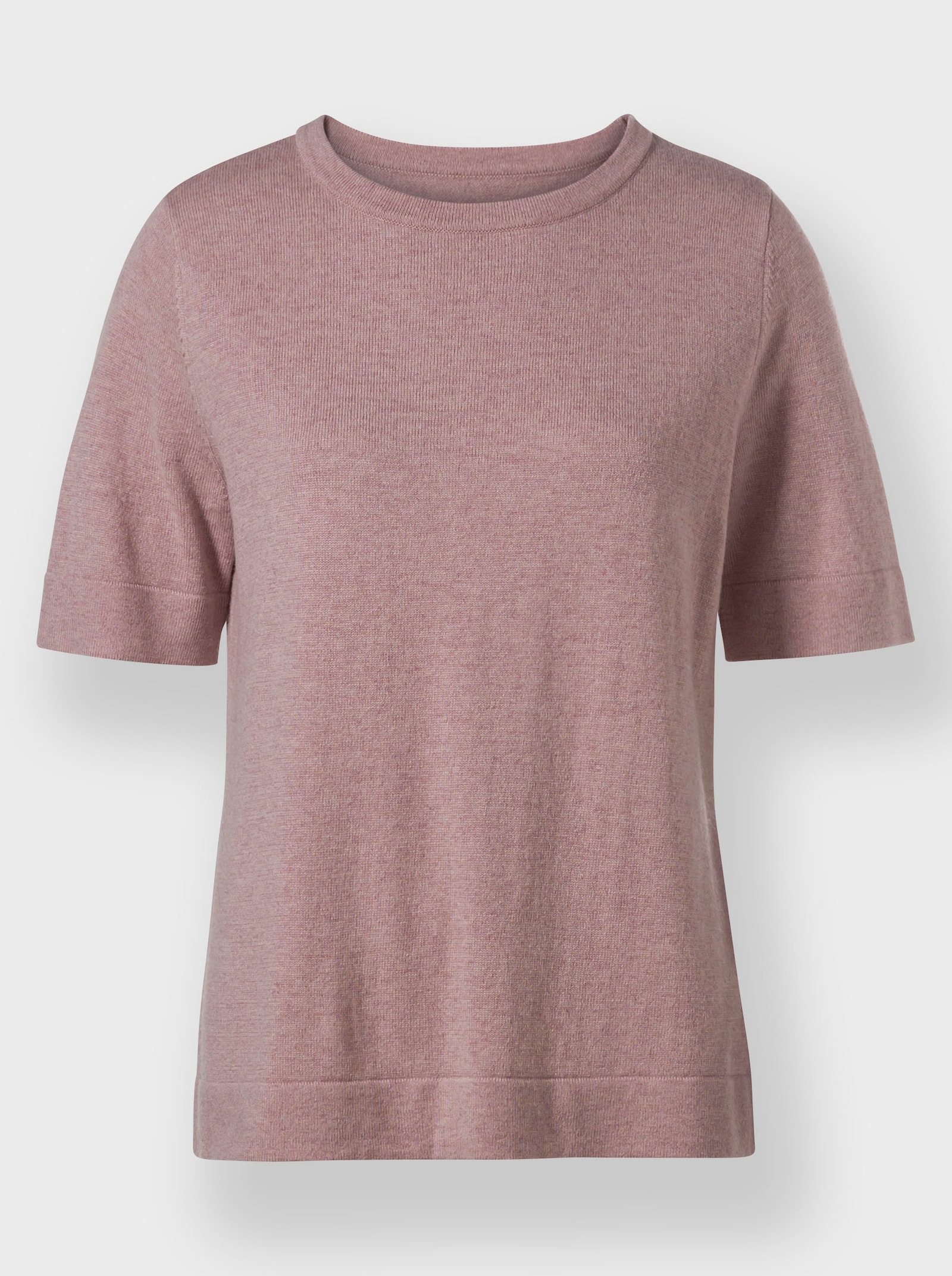 Kurzarmpullover mit Kaschmir-Anteil - mauve