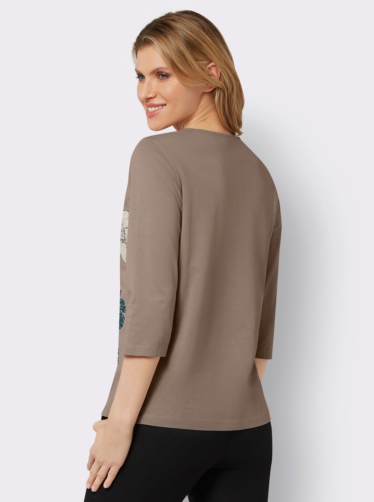 3/4-Arm-Shirt - sesam-petrol-bedruckt