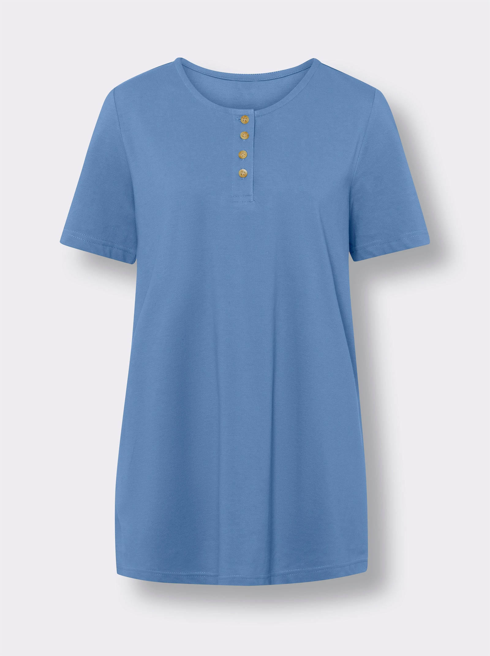 Longshirt in leichter A-Form - mittelblau