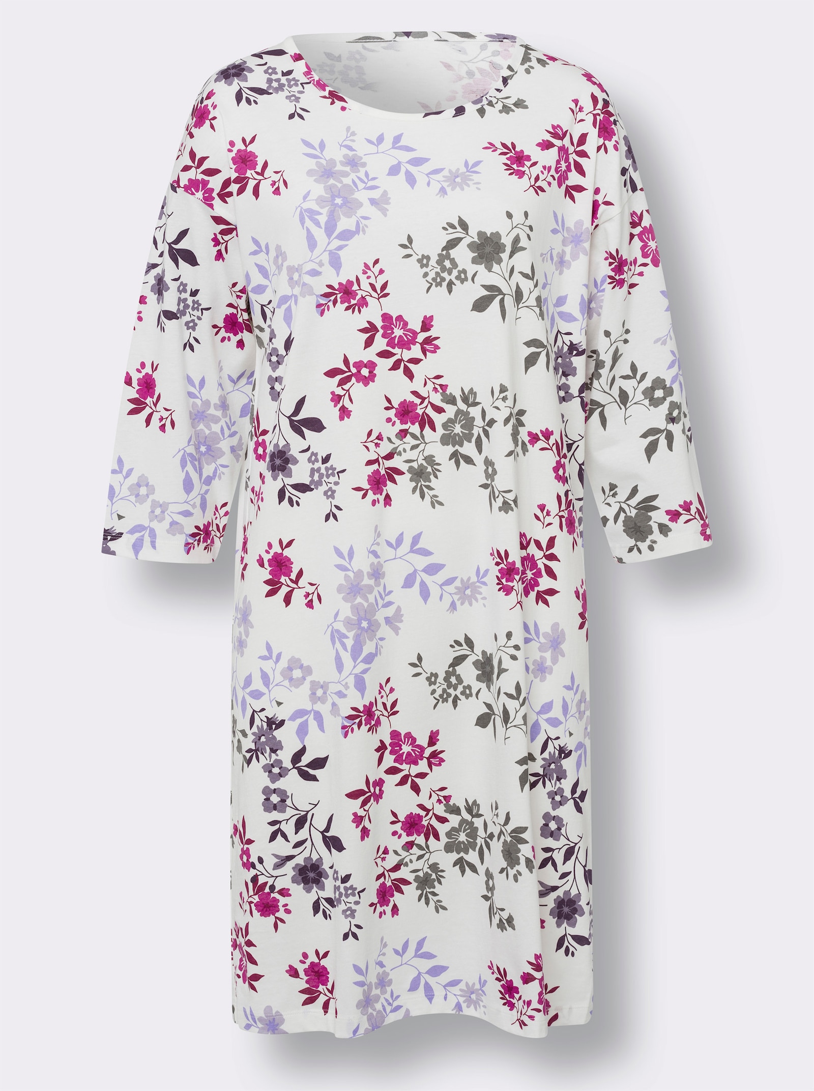 Nachthemd mit Fledermaus-Ärmeln - ecru-bedruckt