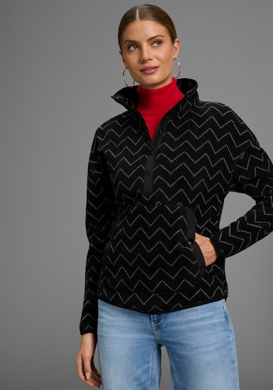 Fleecepullover - schwarz-grau