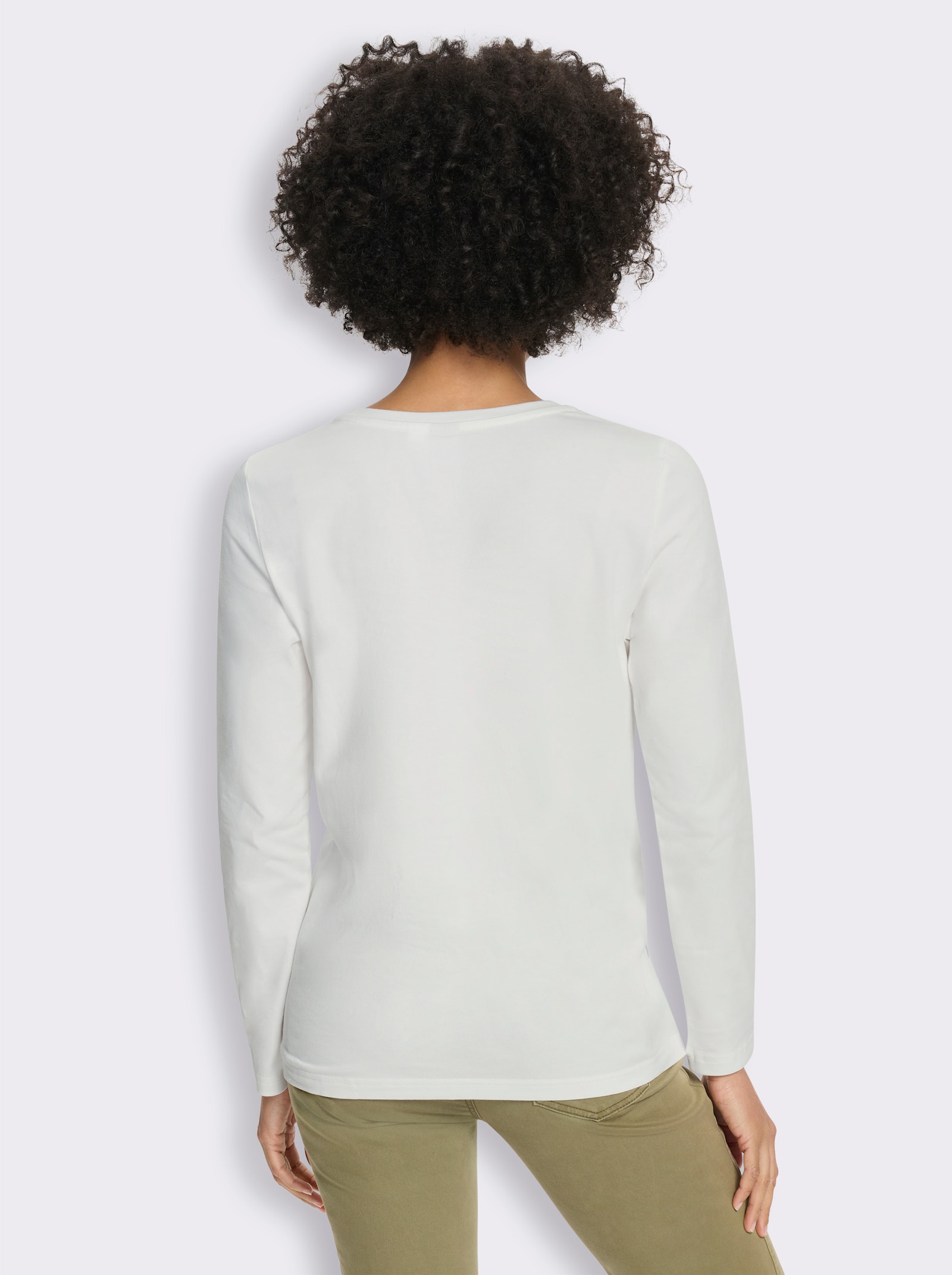 heine Langarmshirt mit Folienprint - ecru